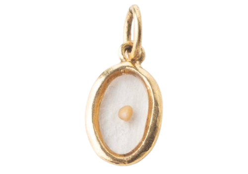 Mustard Seed Faith Oval Charm Pendant: Antique Gold