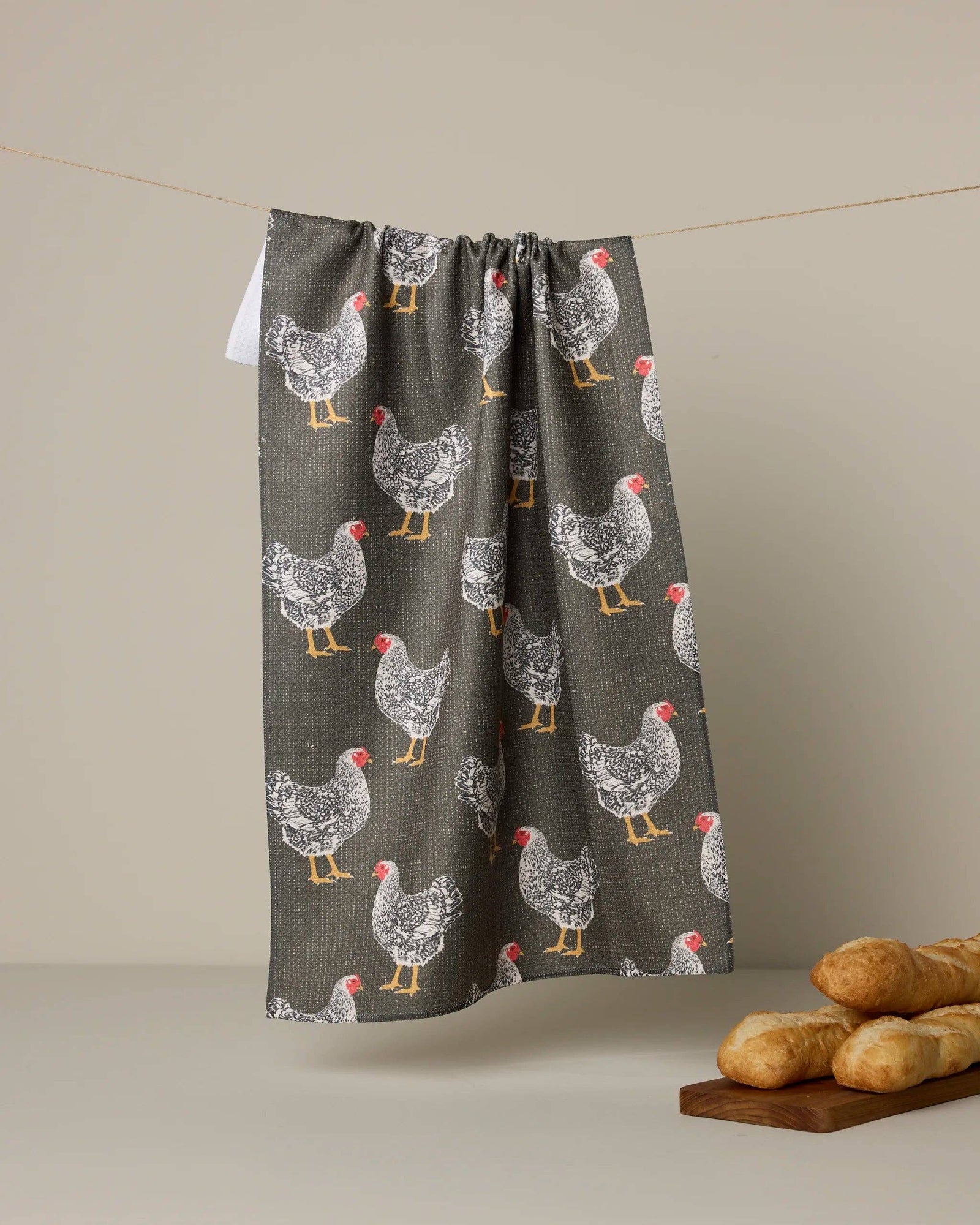 Hen House Geometry Tea Towel