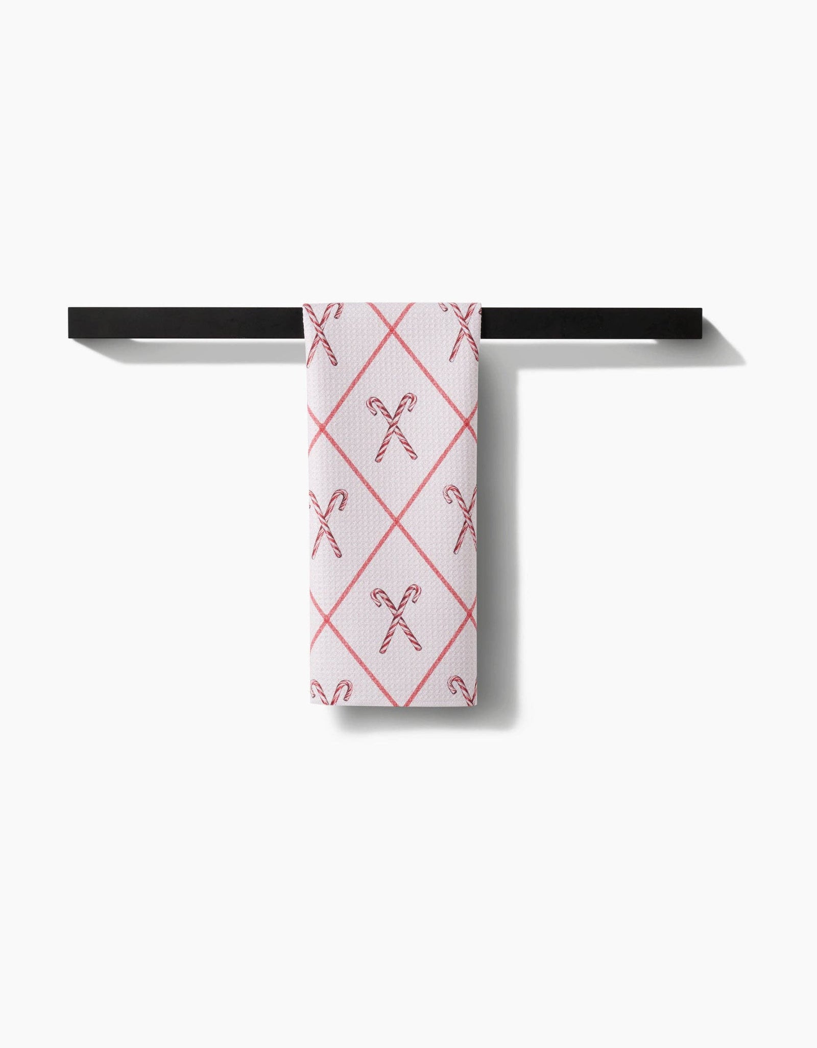 Festive Candy Canes Geometry Tea Towel