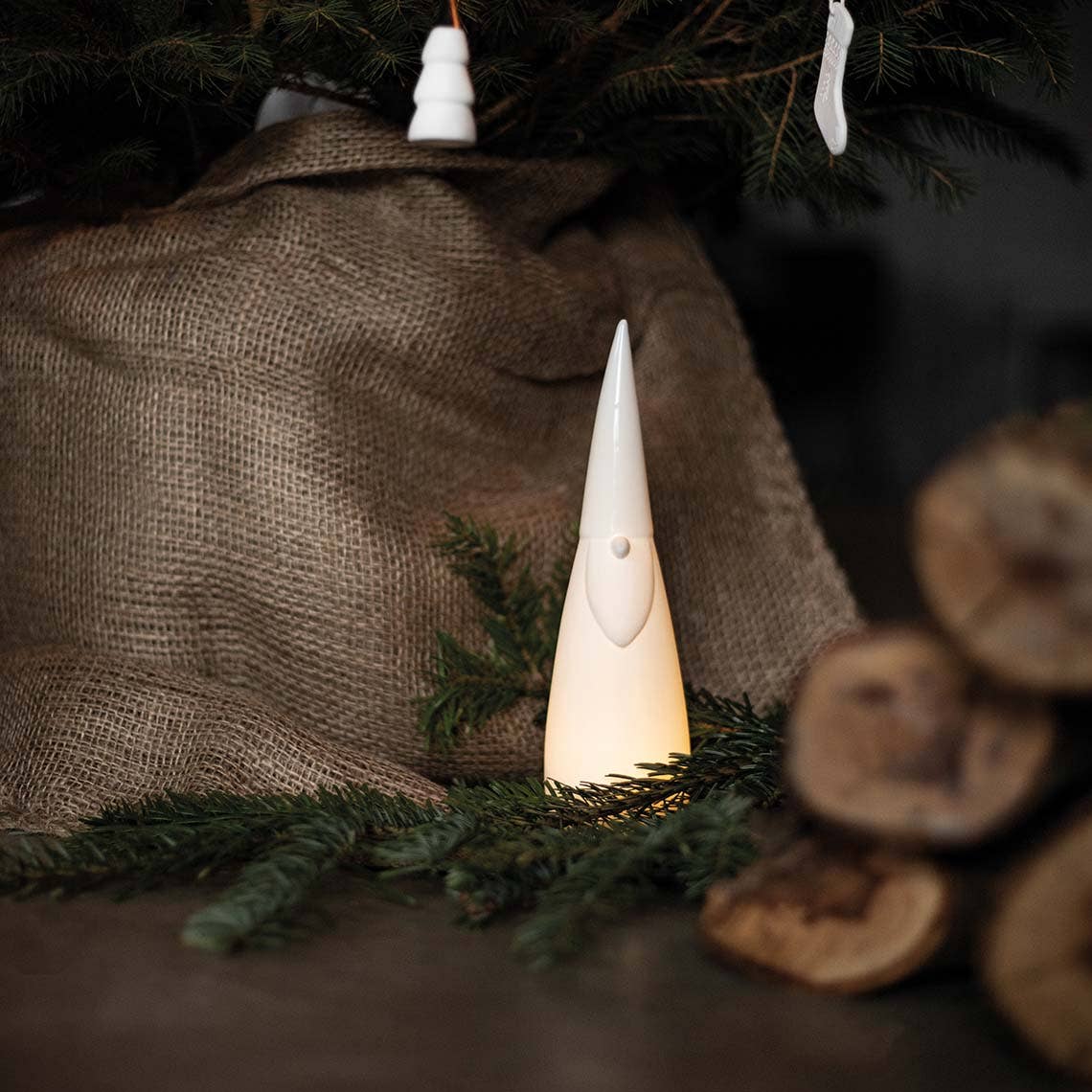 Porcelain Stories Santa Gnome - LED Light