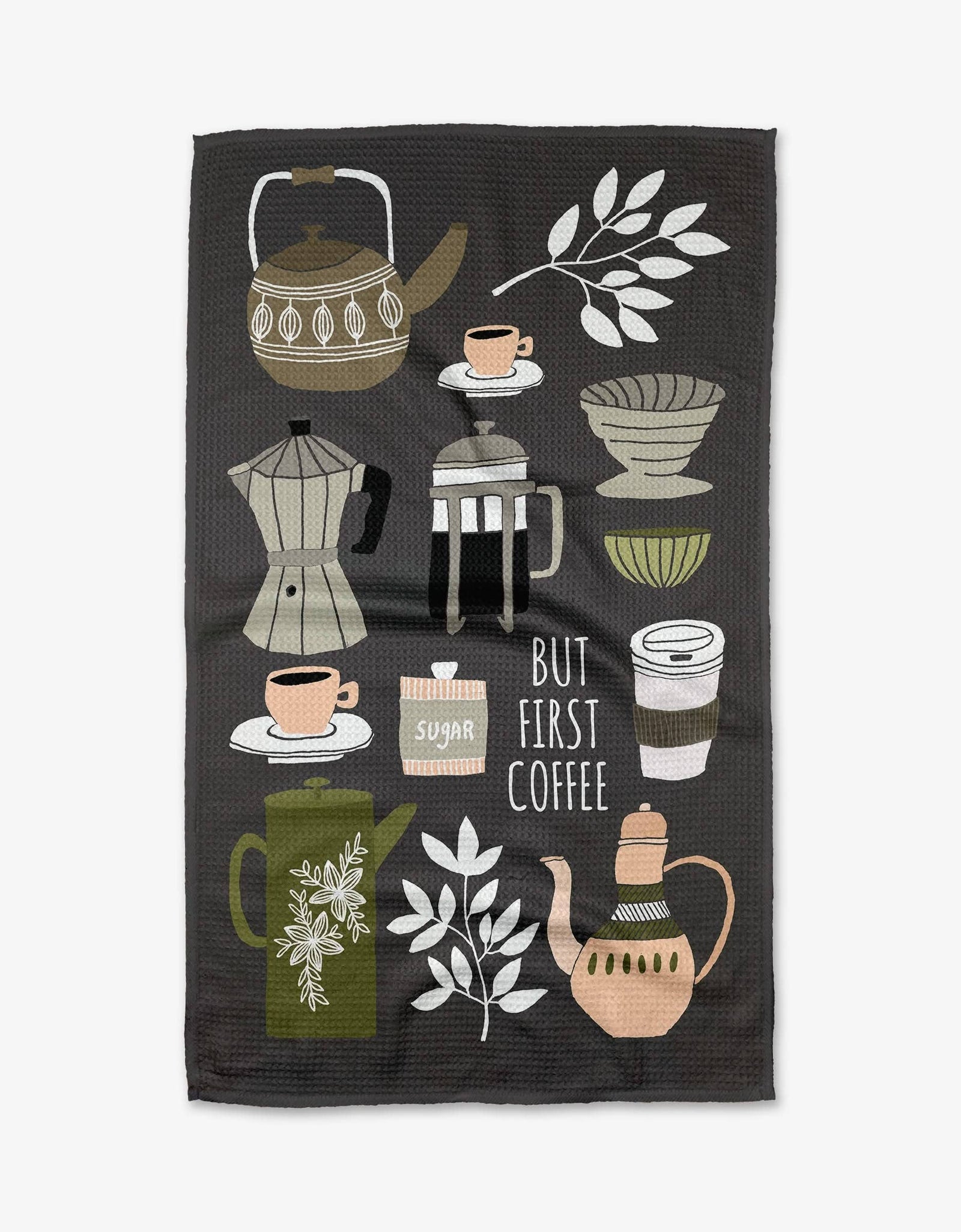 But First, Coffee Geometry Tea Towel