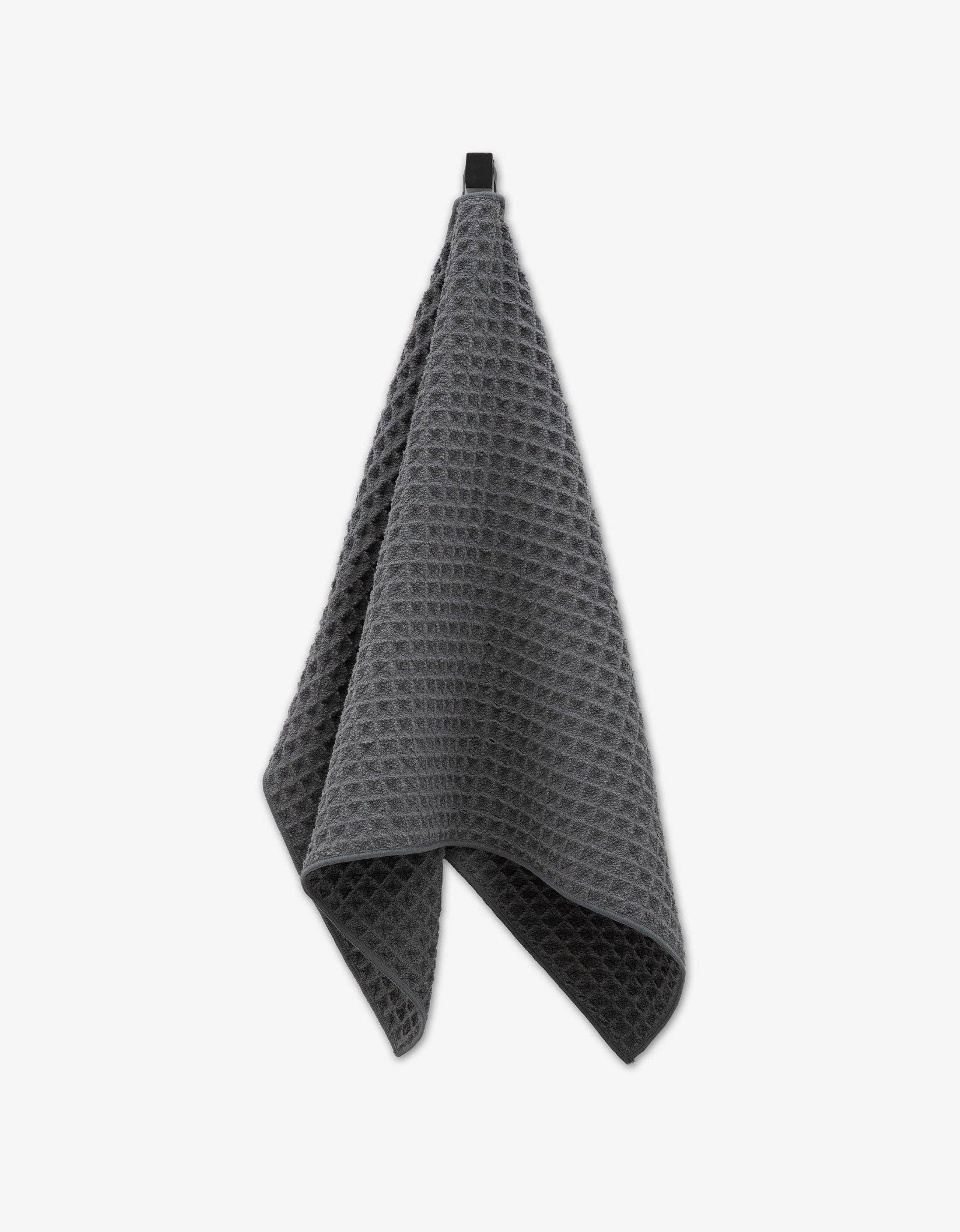 Charcoal Waffle Hand Towel by Geometry