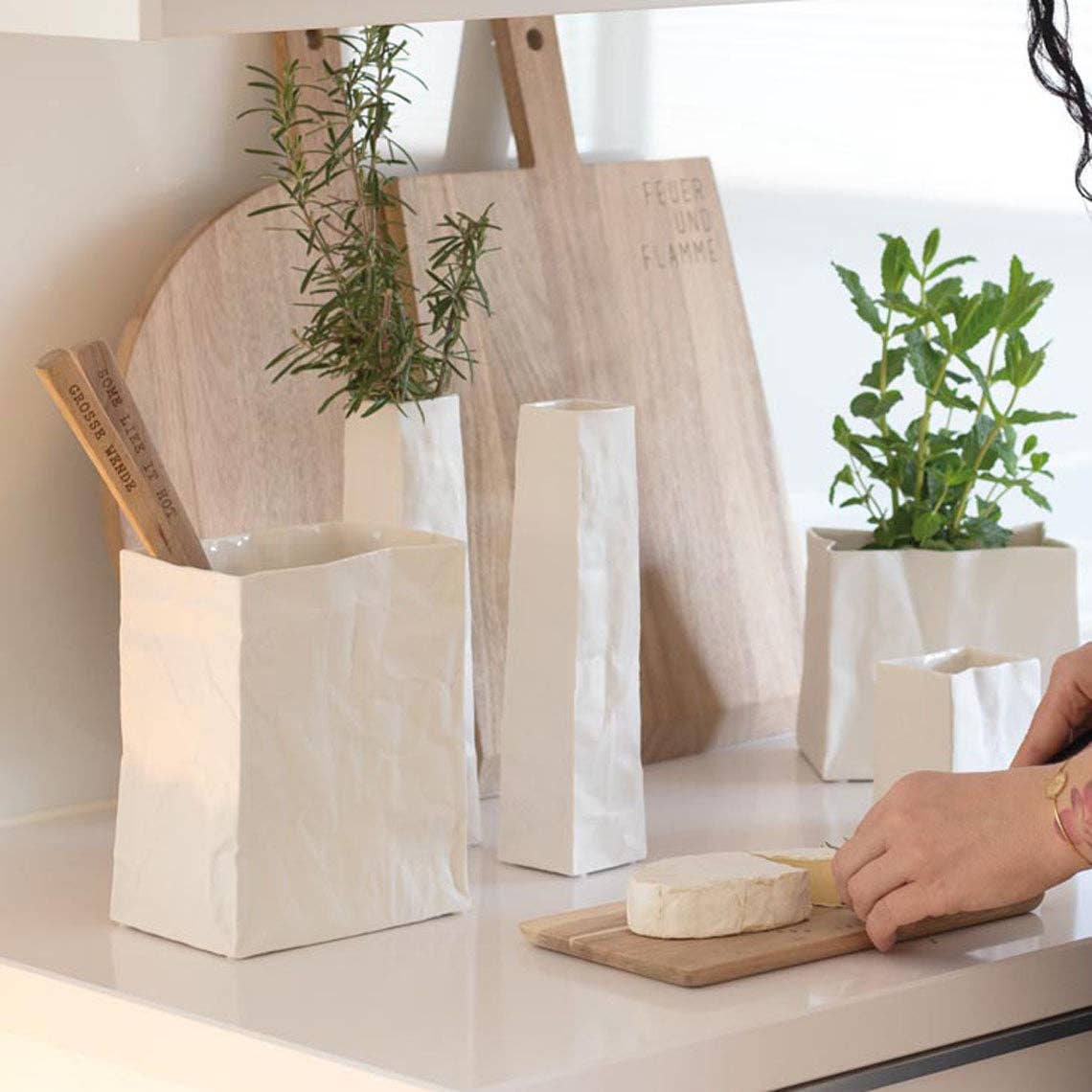 Porcelain Bag Vase - 10.2"