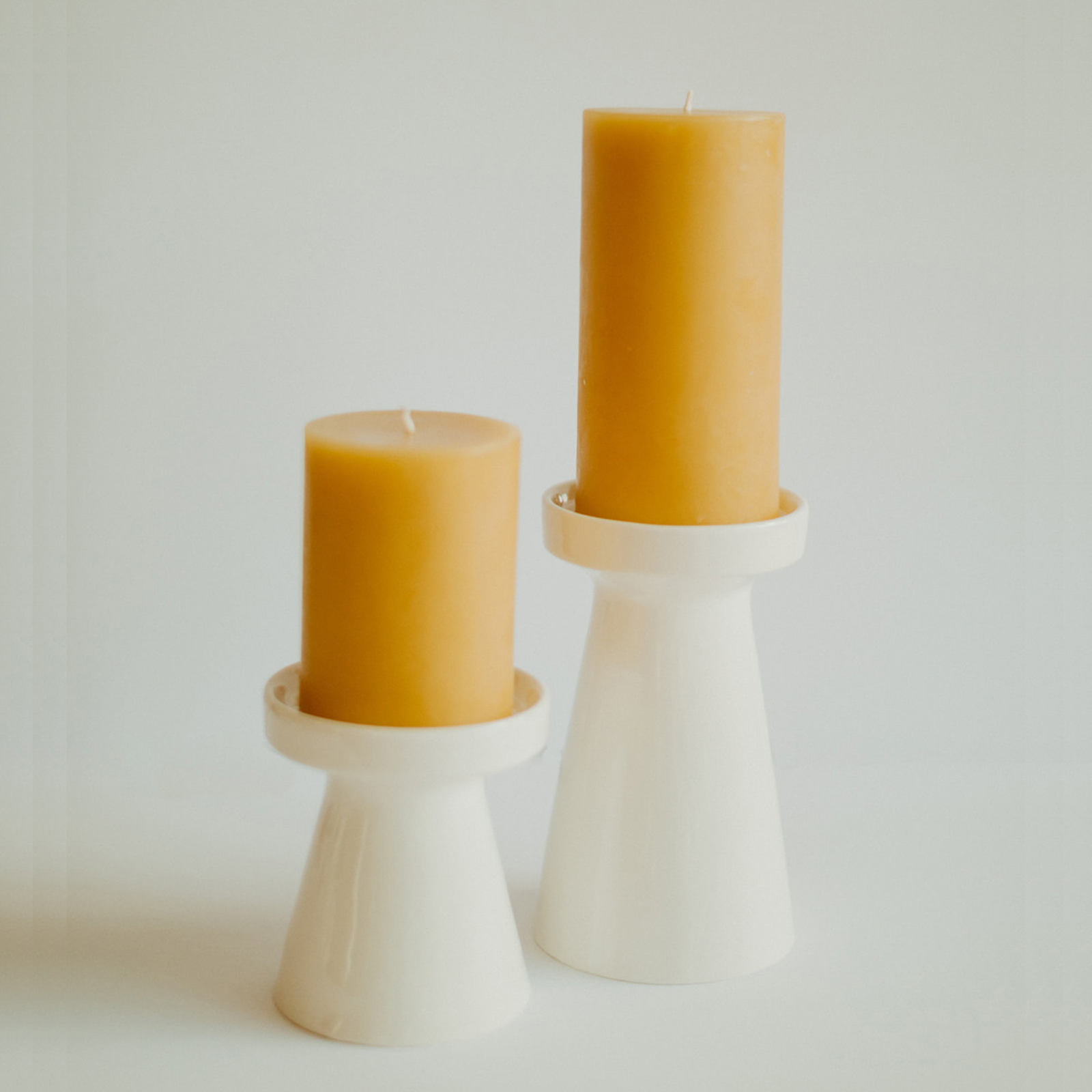 Small White Taper & Pillar Candle Holder