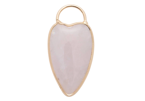 18K Gold Filled Heart Padlock Charm: Rose Quartz