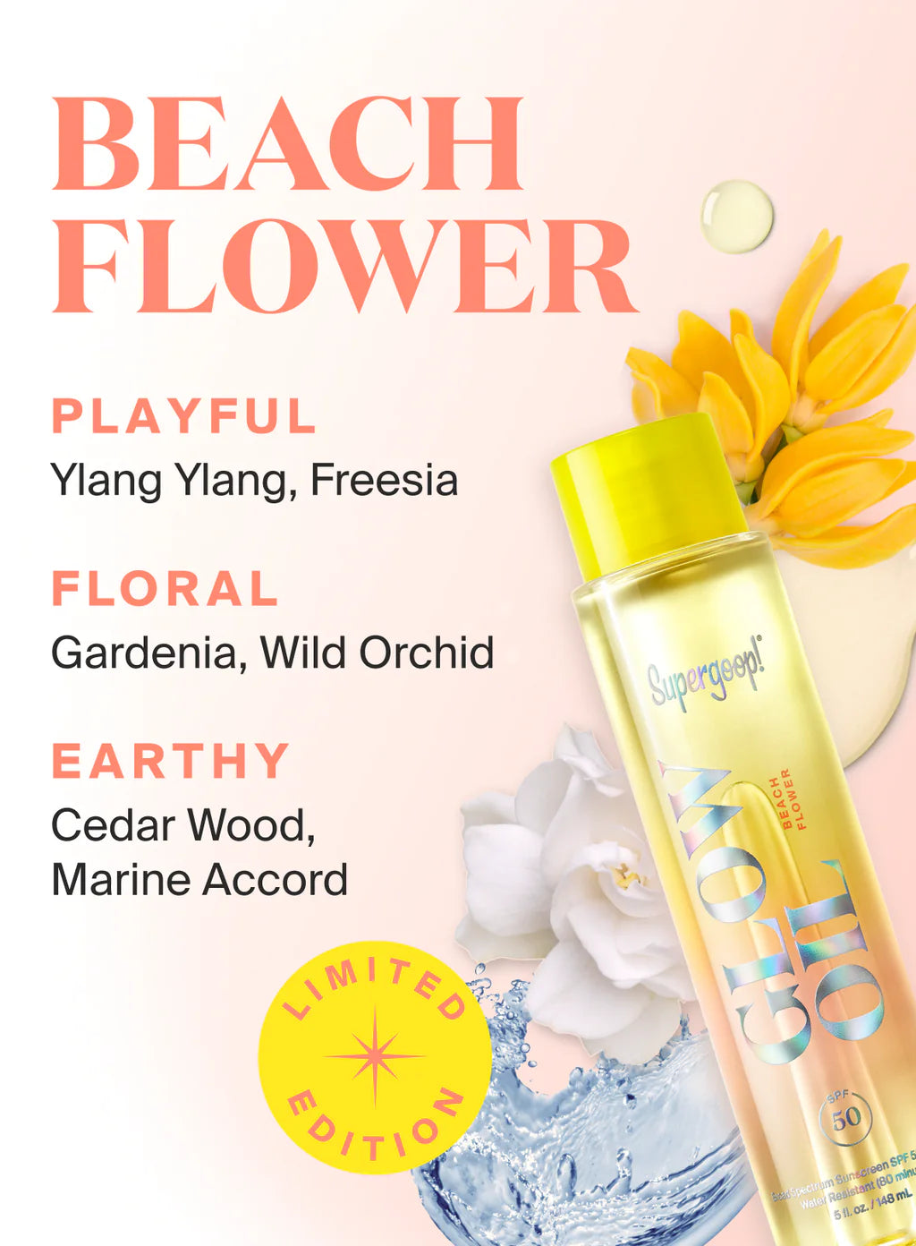 Glow Oil SPF 50 Body Oil - LIMITED EDITION Beach Flower