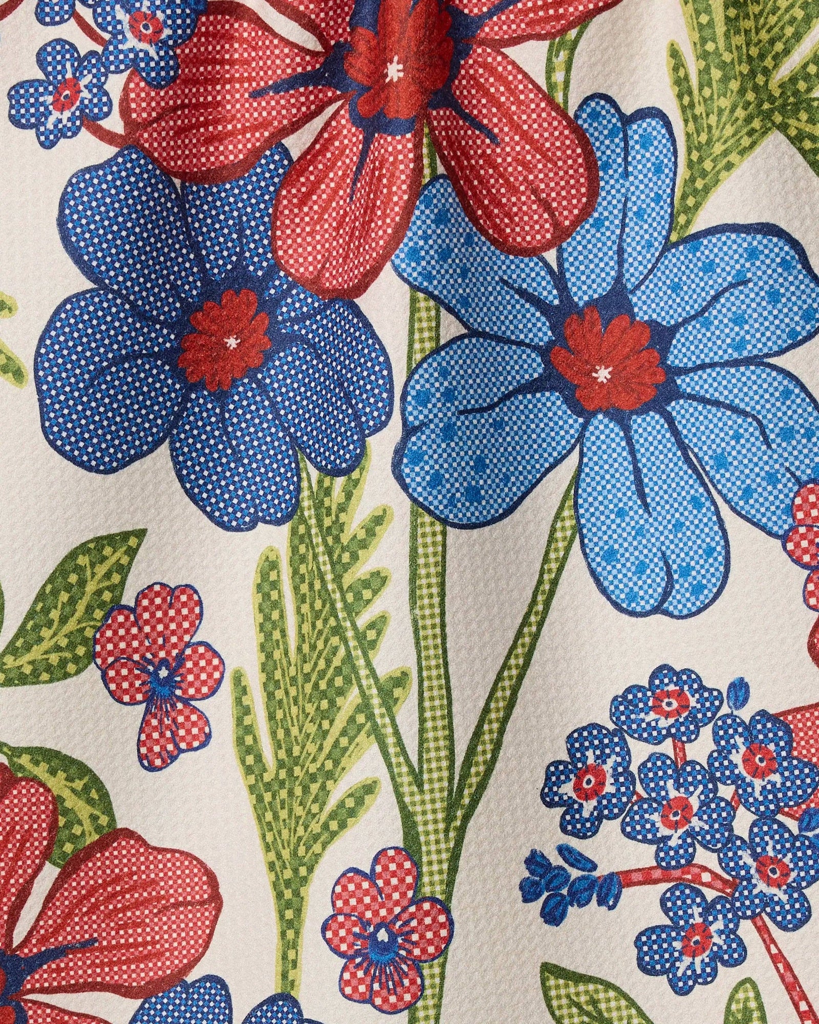 Plaid Floral Geometry Tea Towel