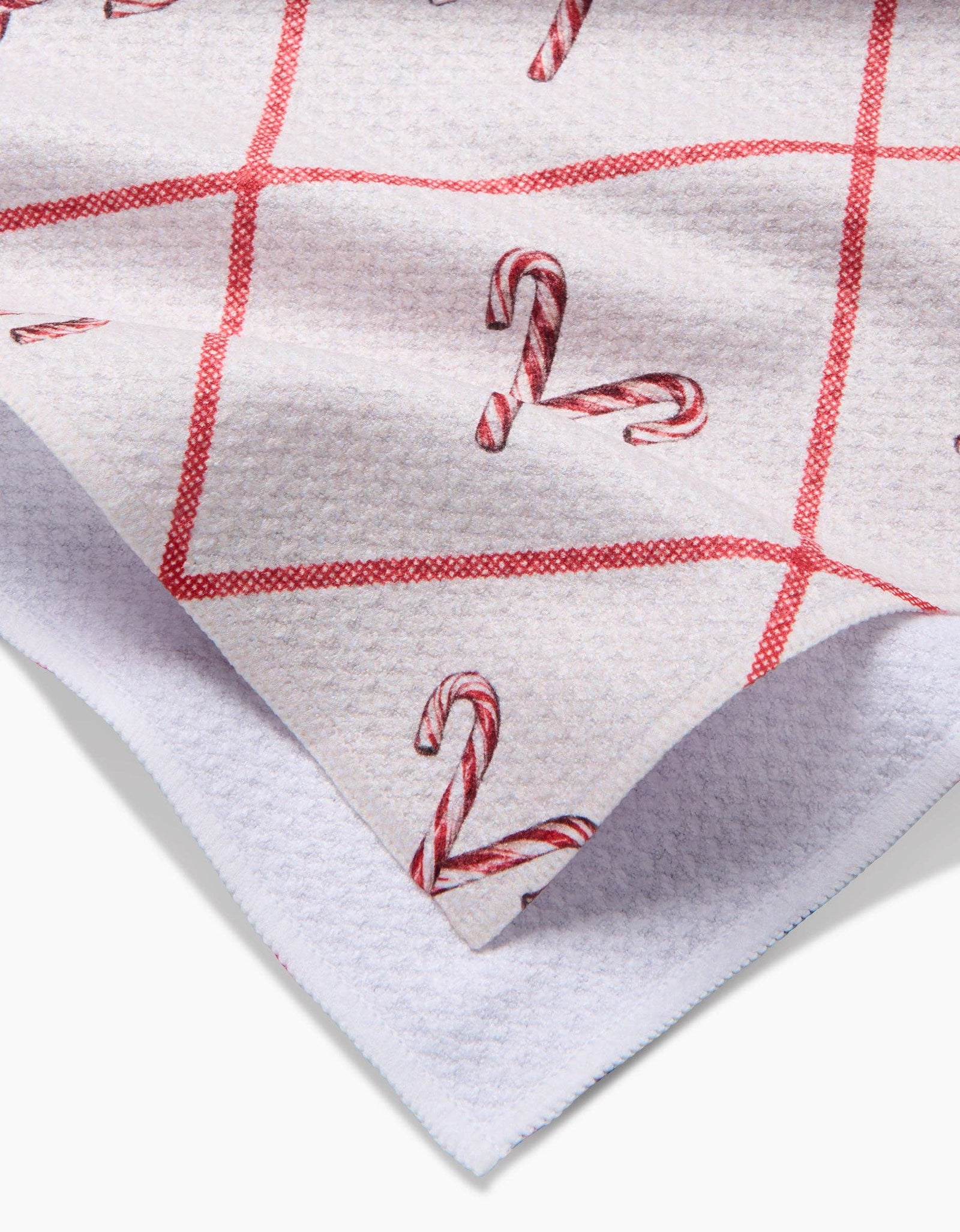 Festive Candy Canes Geometry Tea Towel