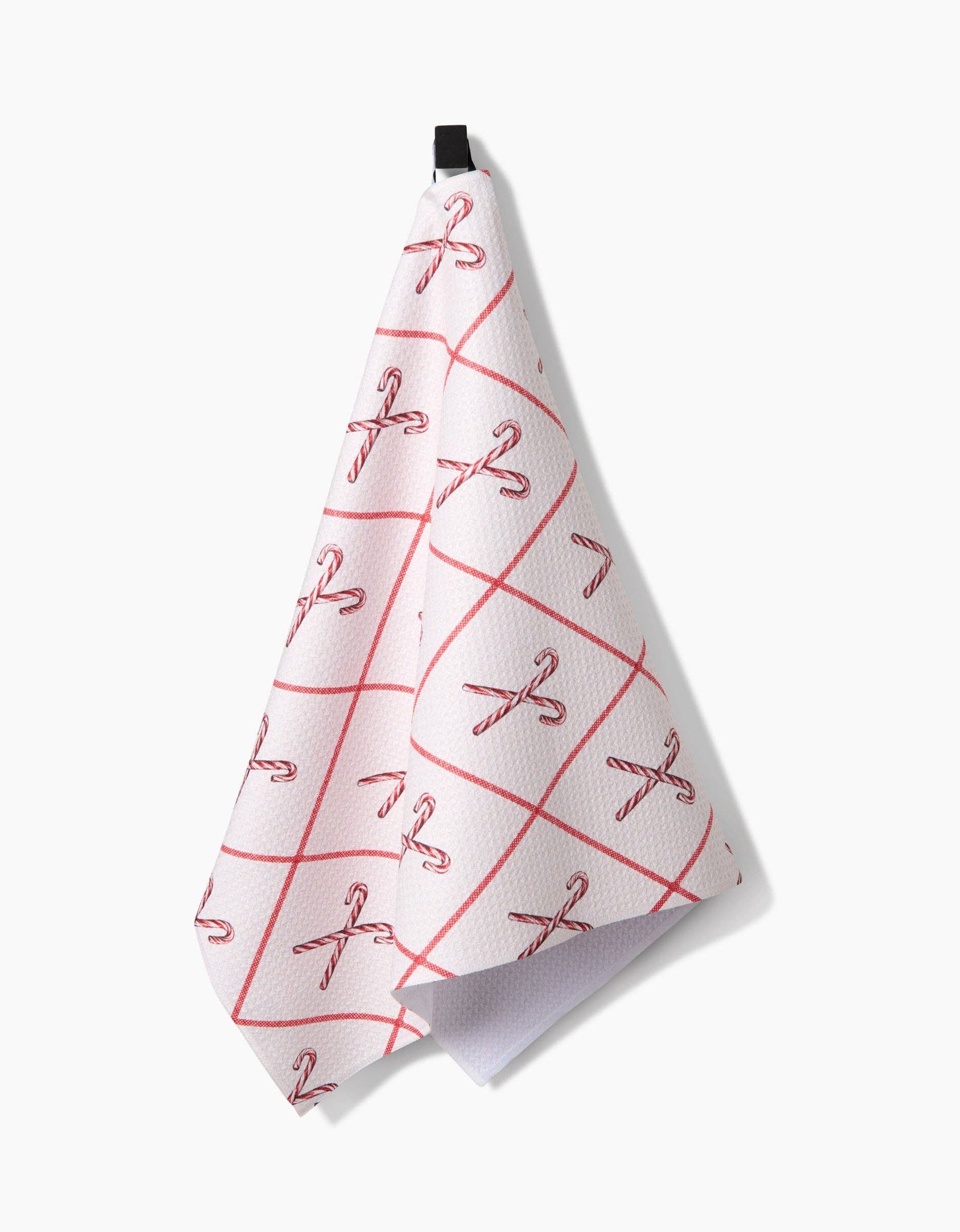 Festive Candy Canes Geometry Tea Towel