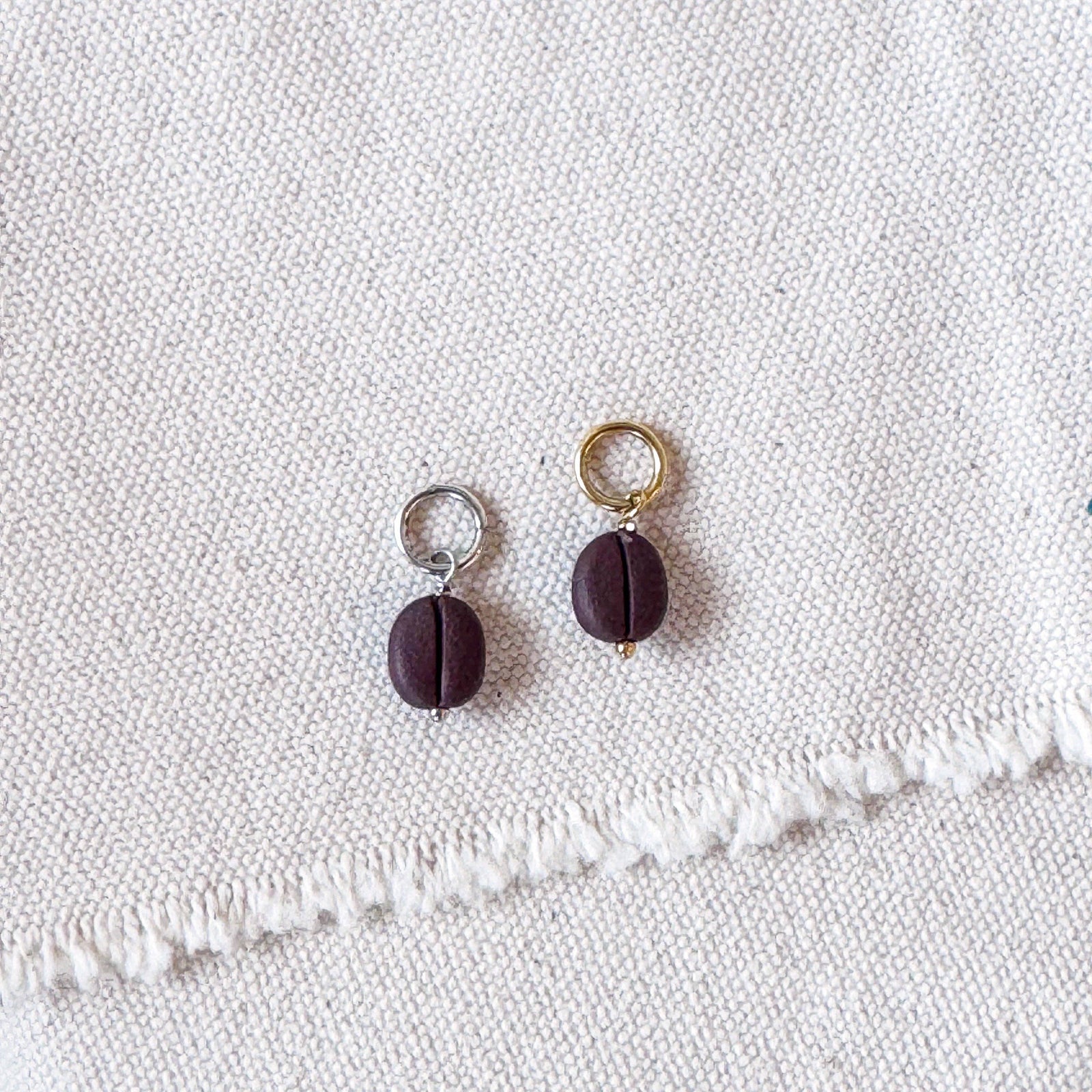 Coffee Bean Charm - Antique Gold
