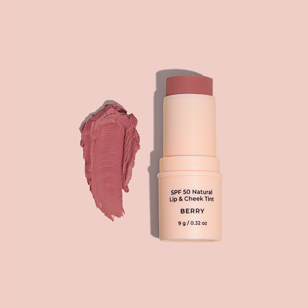 SPF 50 Natural Lip &amp; Cheek Tint - Berry