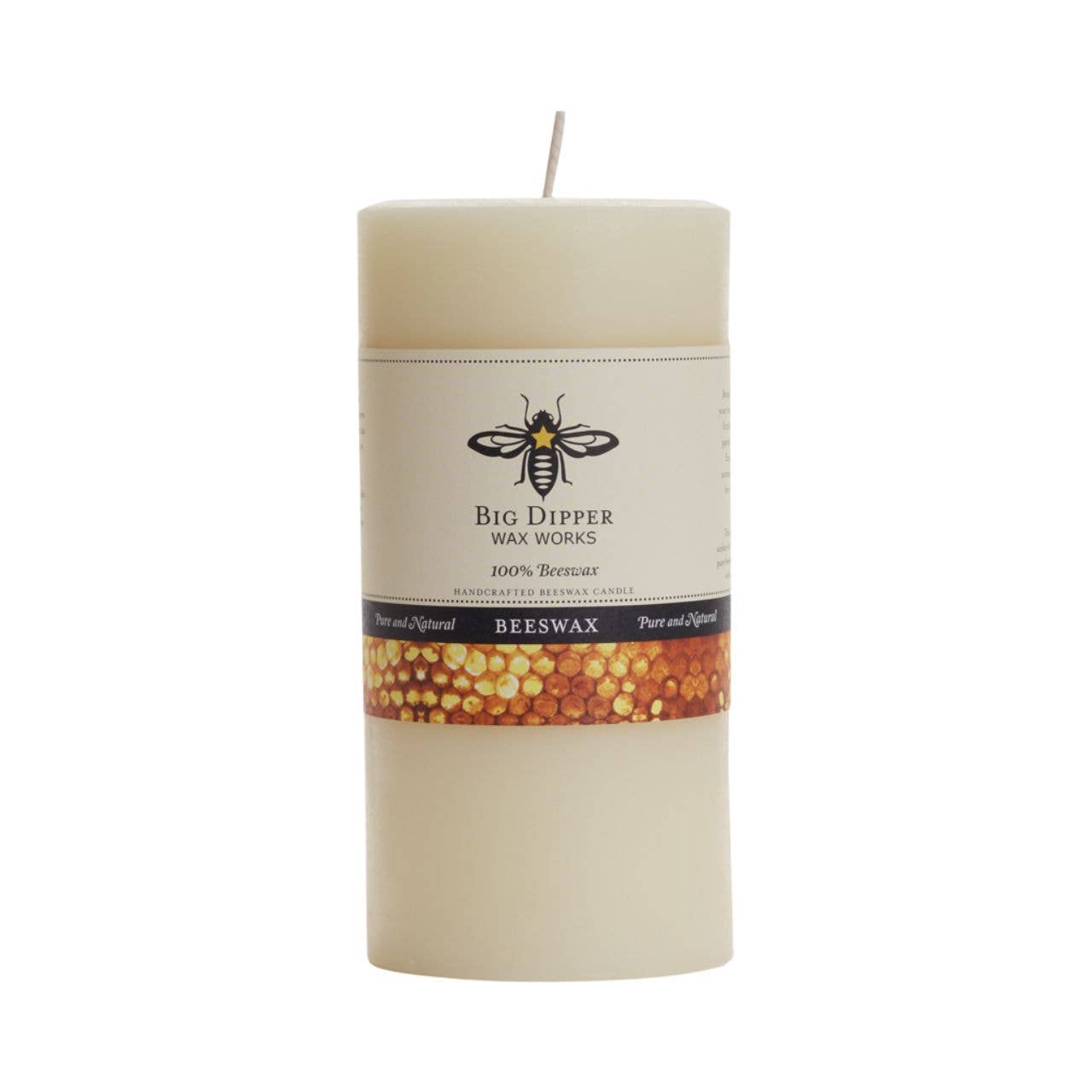 Pure Beeswax Pillars: Large (3" x 6") / Black