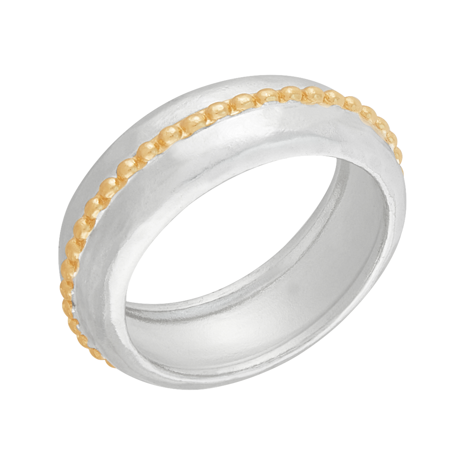 Silpada 'Two Stories' Silver with 18K Gold Plating Band Ring: 8
