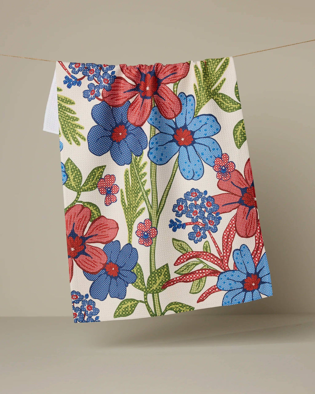 Plaid Floral Geometry Tea Towel