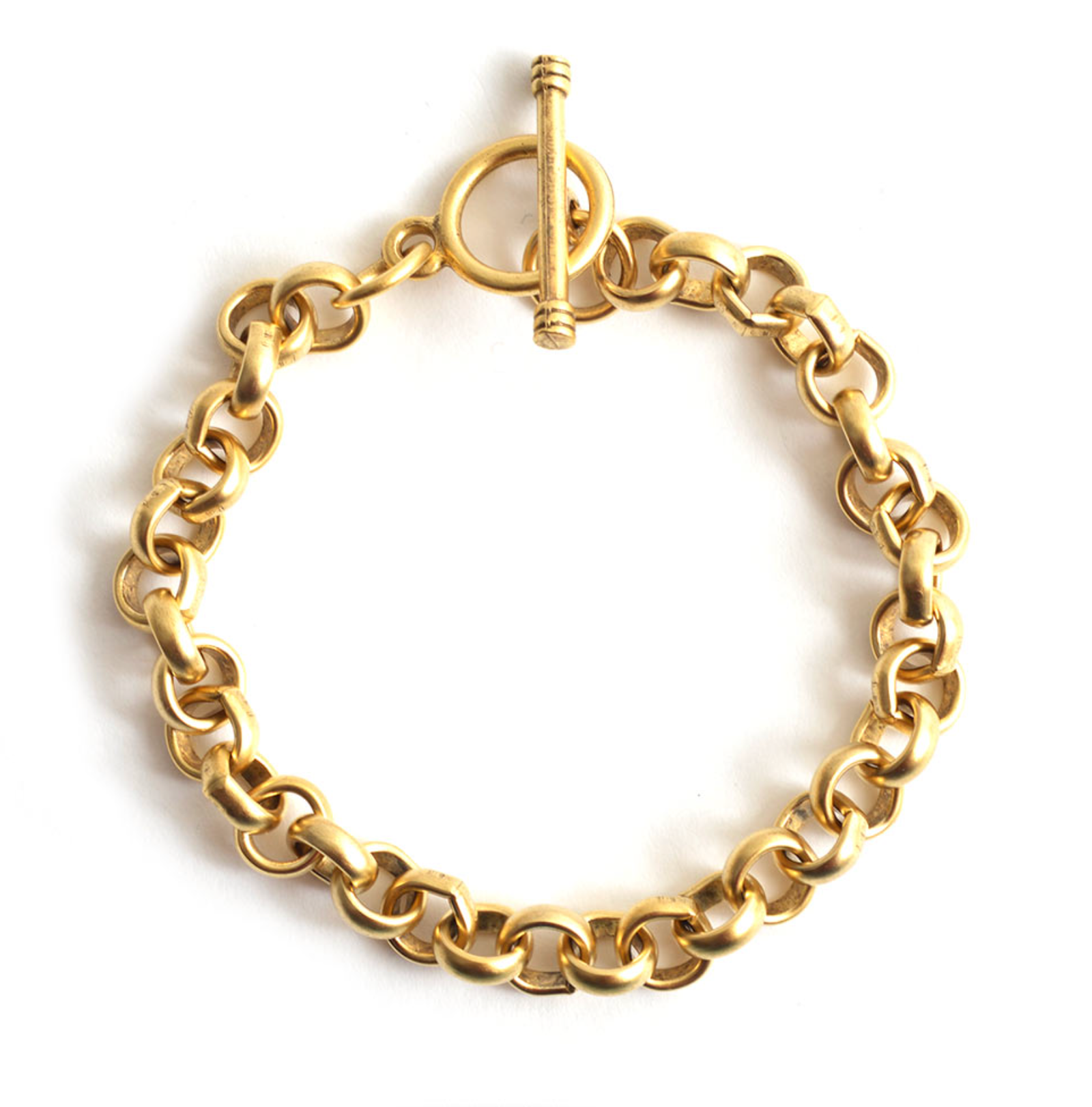 Toggle Clasp Charm Bracelet - Antique Silver or Antique Gold: Antique Gold