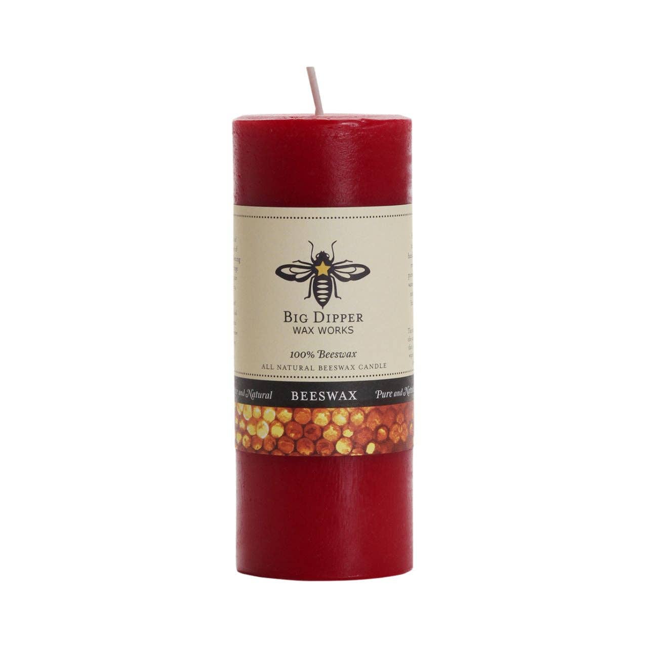 Pure Beeswax Pillars: Large (3" x 6") / Black