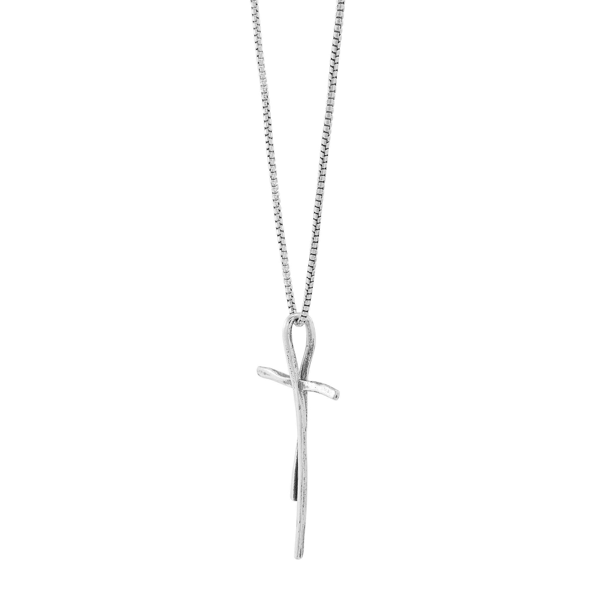 Silpada 'Organic Cross' Pendant Necklace in Sterli: 1 5/8