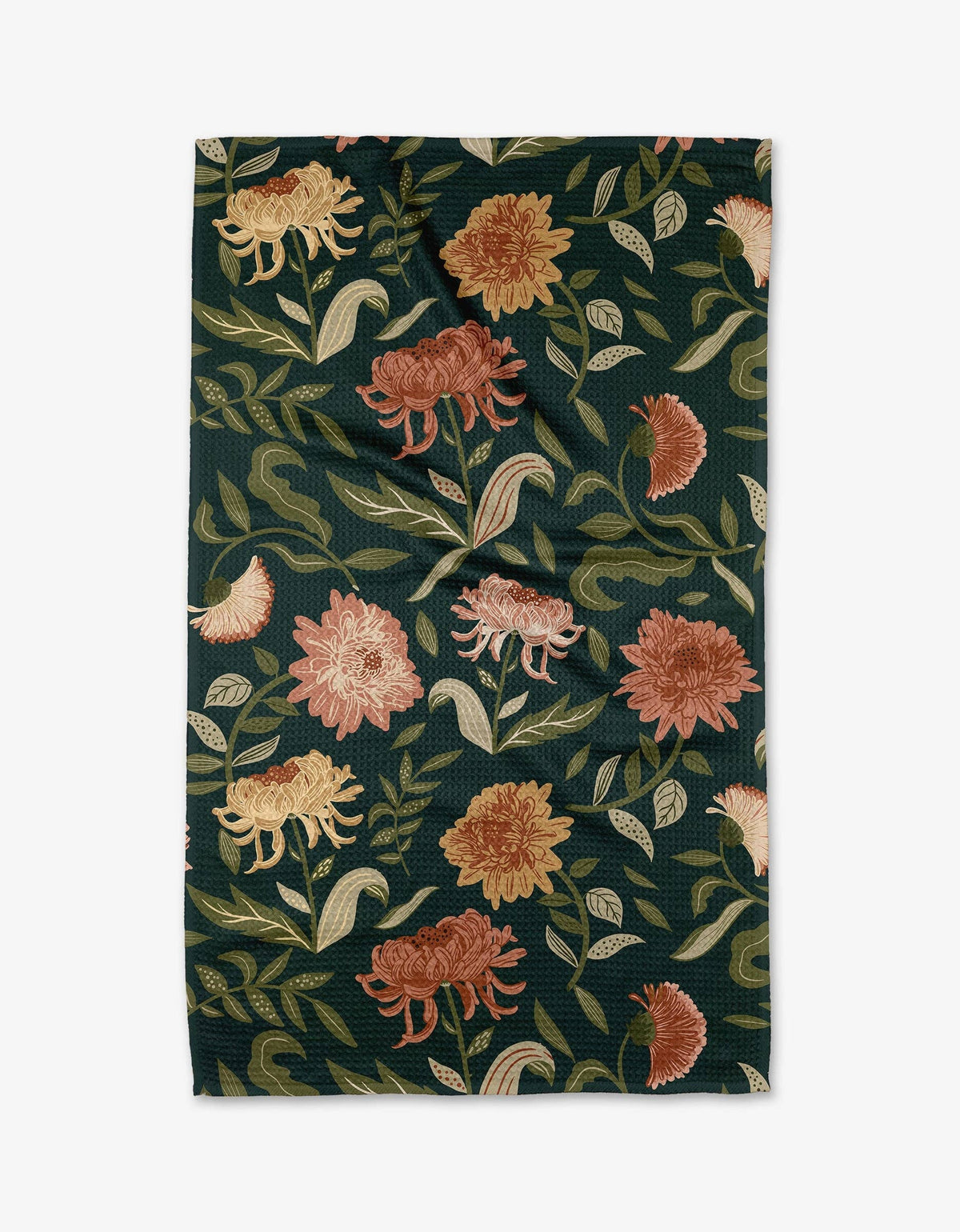 Chrysanthemums In November Geometry Tea Towel