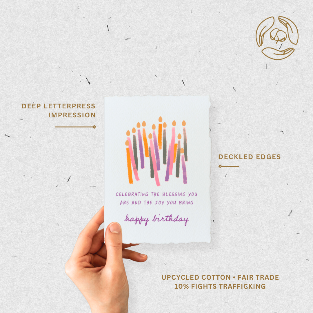 Blessing + Joy You Are |  Happy Birthday Greeting Card - Blank Inside