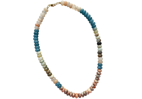 Rowan Necklace: Denim/Peach/Ocean