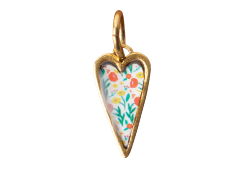 Heartbloom Pendant Charm: Antique Gold