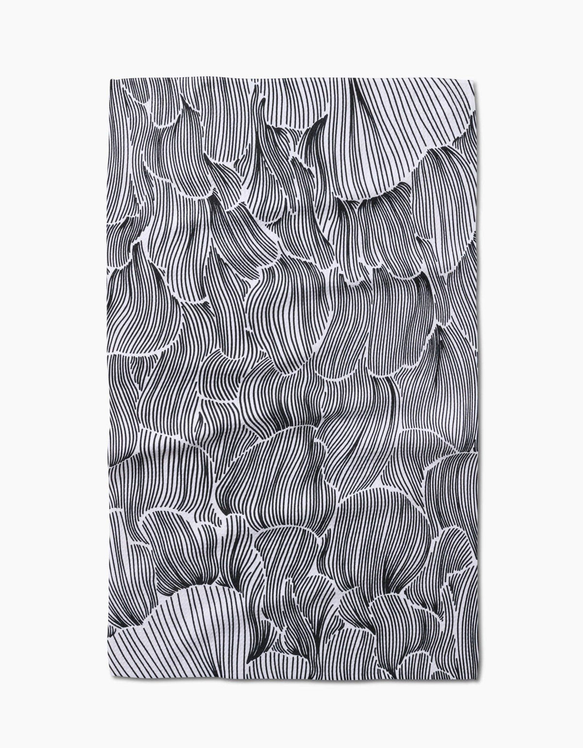 Posh Petals Fresh Linen Geometry Tea Towel