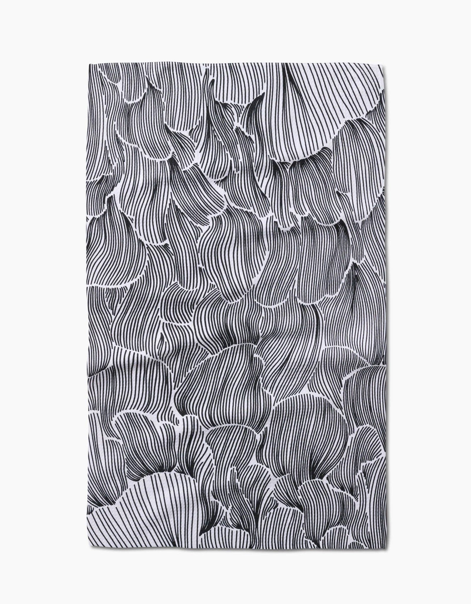 Posh Petals Fresh Linen Geometry Tea Towel