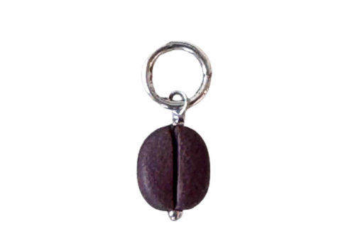 Coffee Bean Charm - Antique Silver