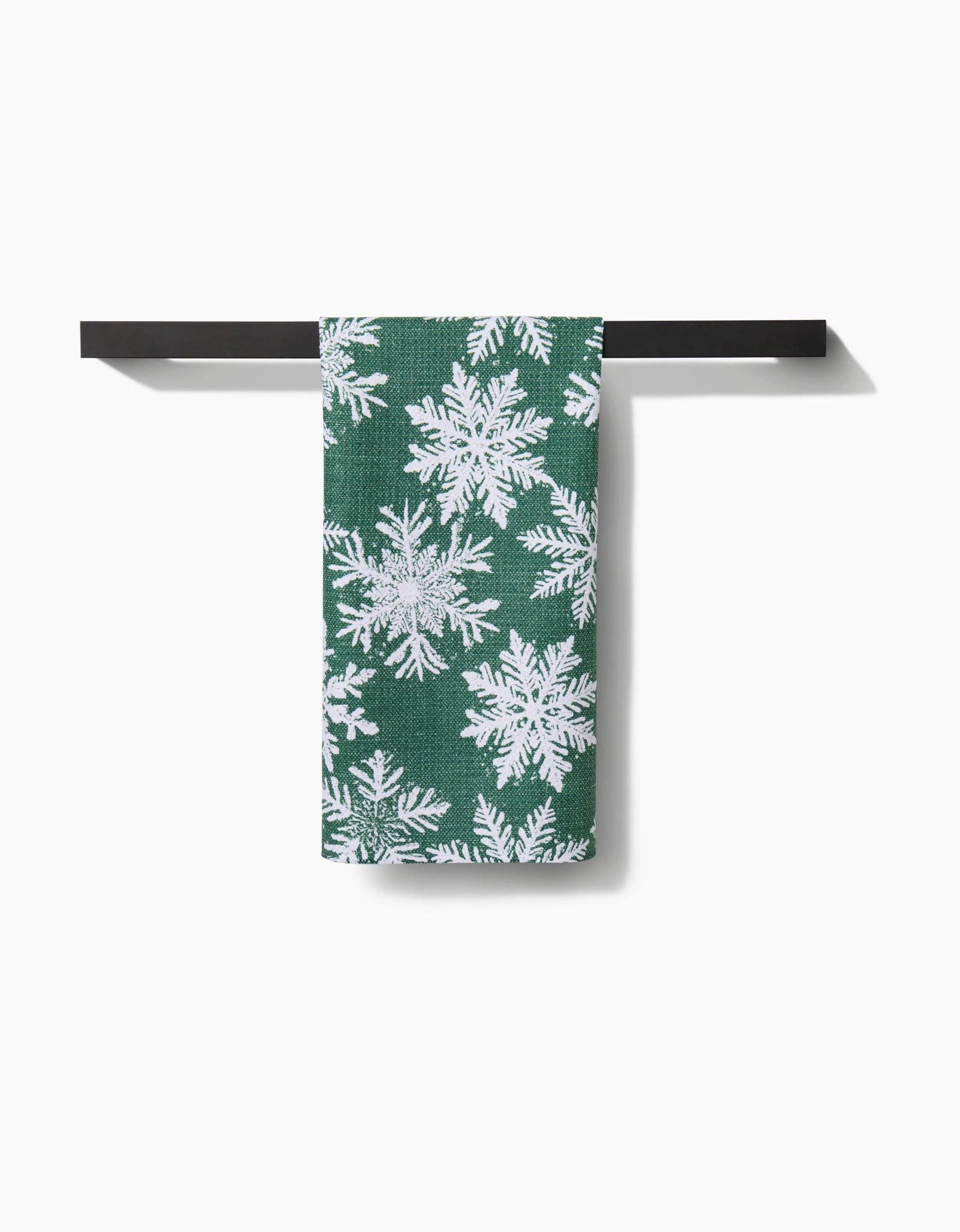 Snowy Days Green Geometry Tea Towel