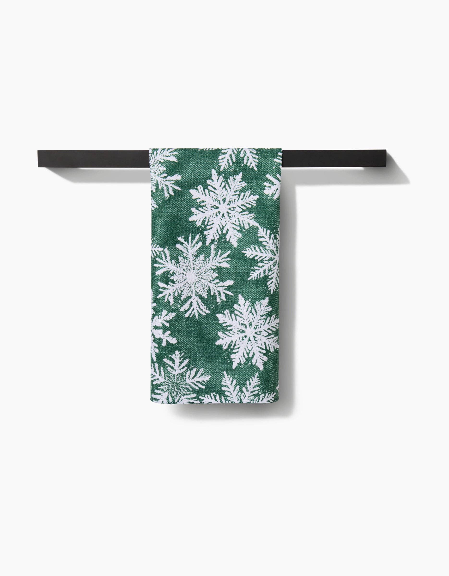 Snowy Days Green Geometry Tea Towel