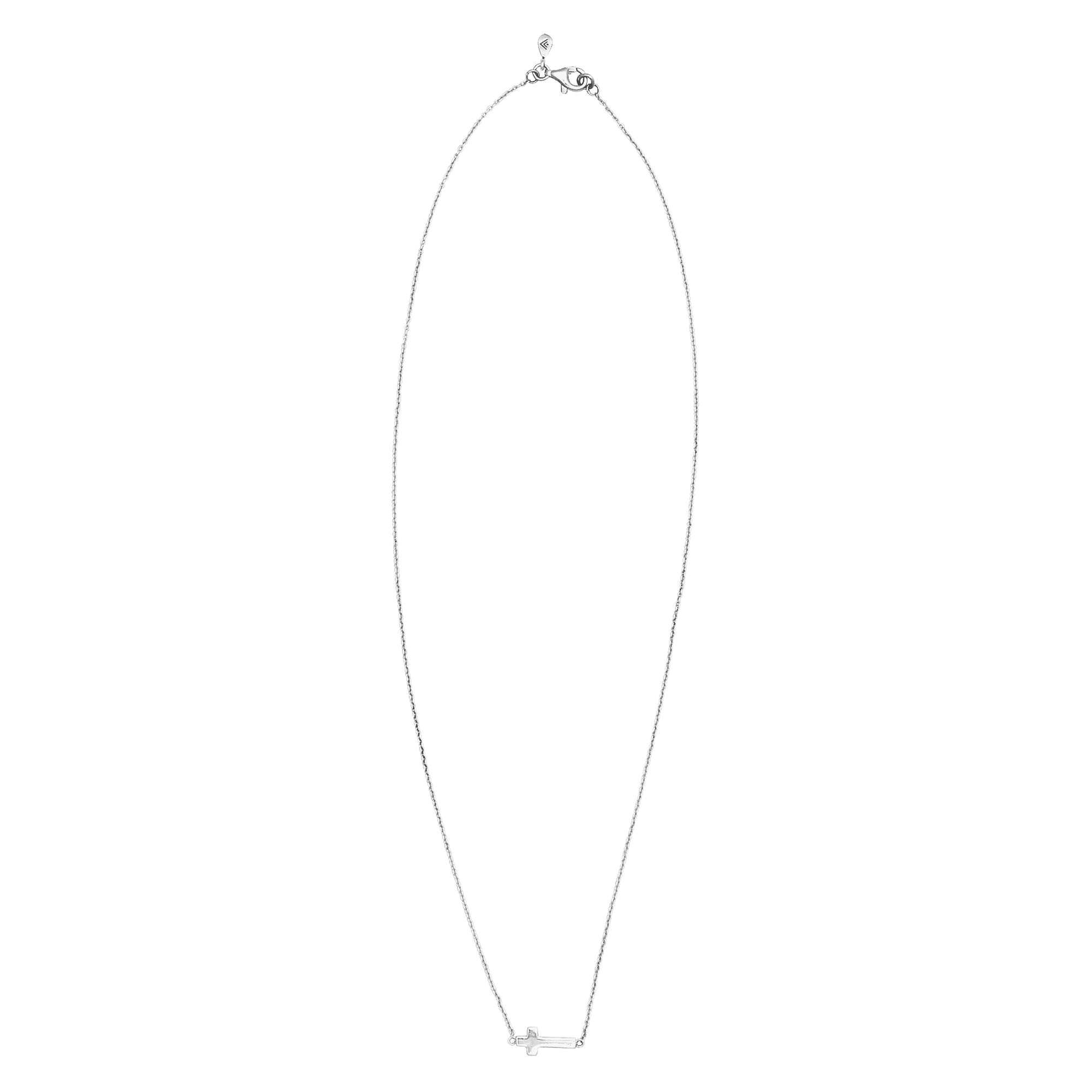Silpada 'Simplex Cross' Horizontal Cross Necklace in Sterlin: White
