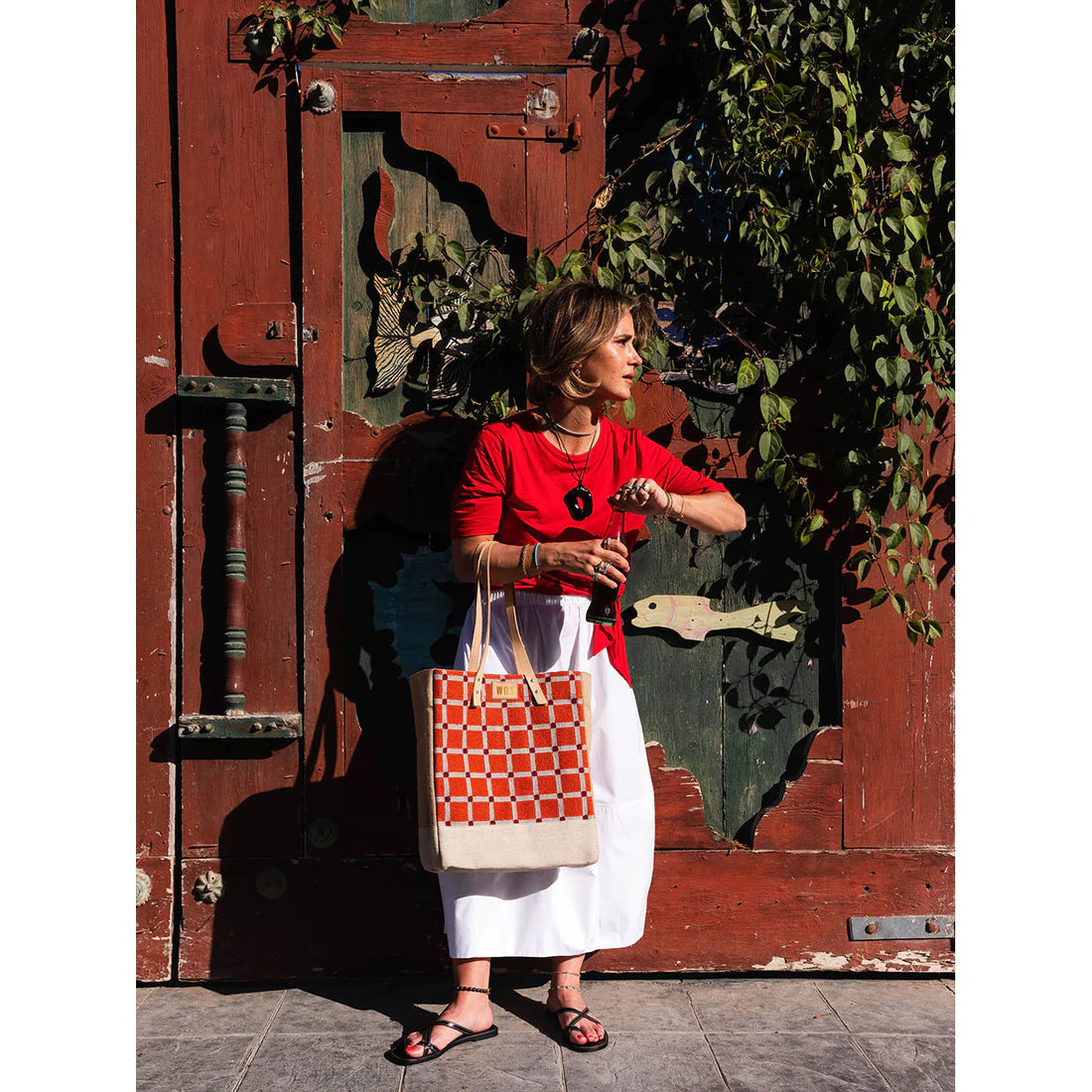 Apolis Coeur d'Alene Wine Tote in in Chenille Window Brick
