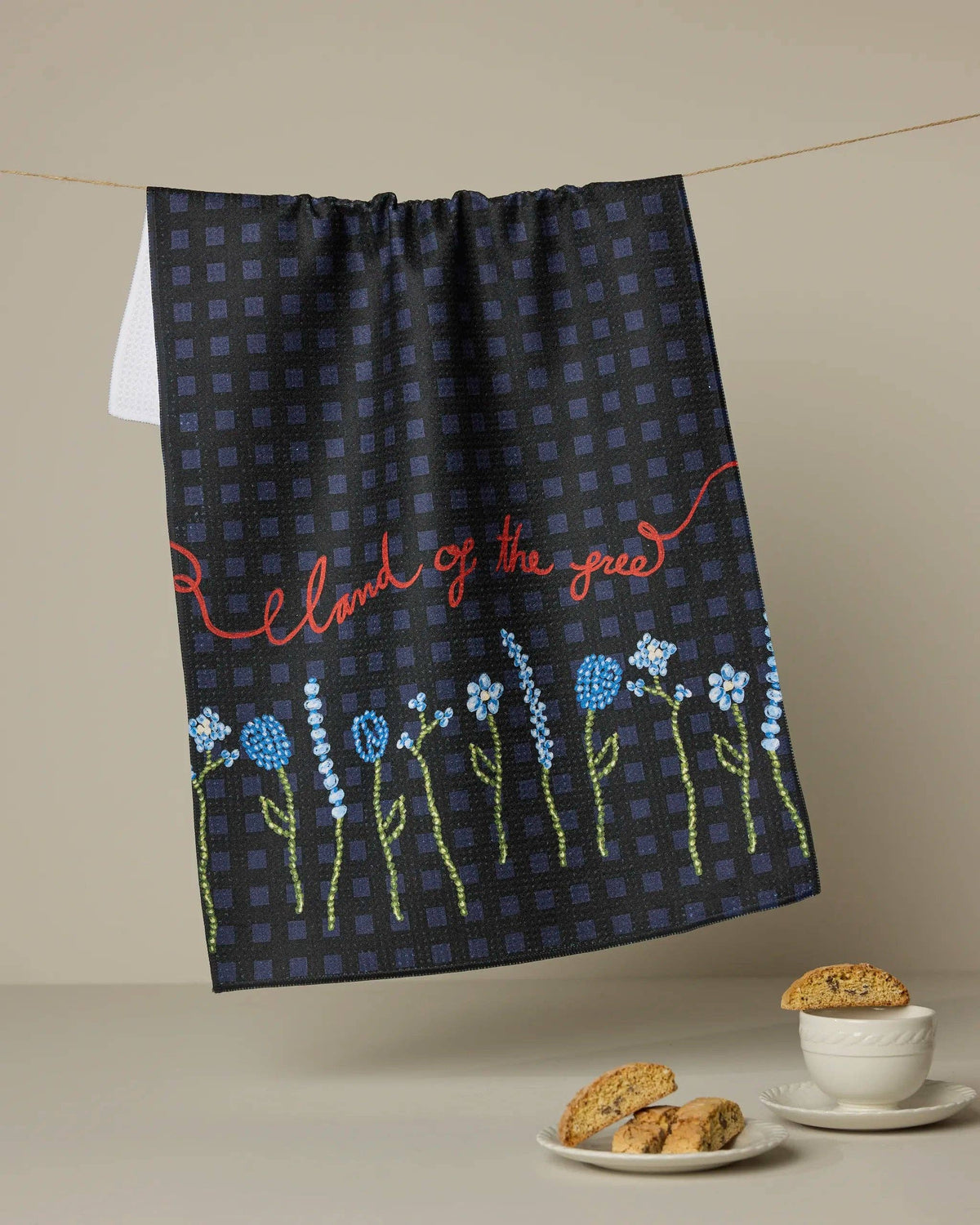 Land of Free Geometry Tea Towel