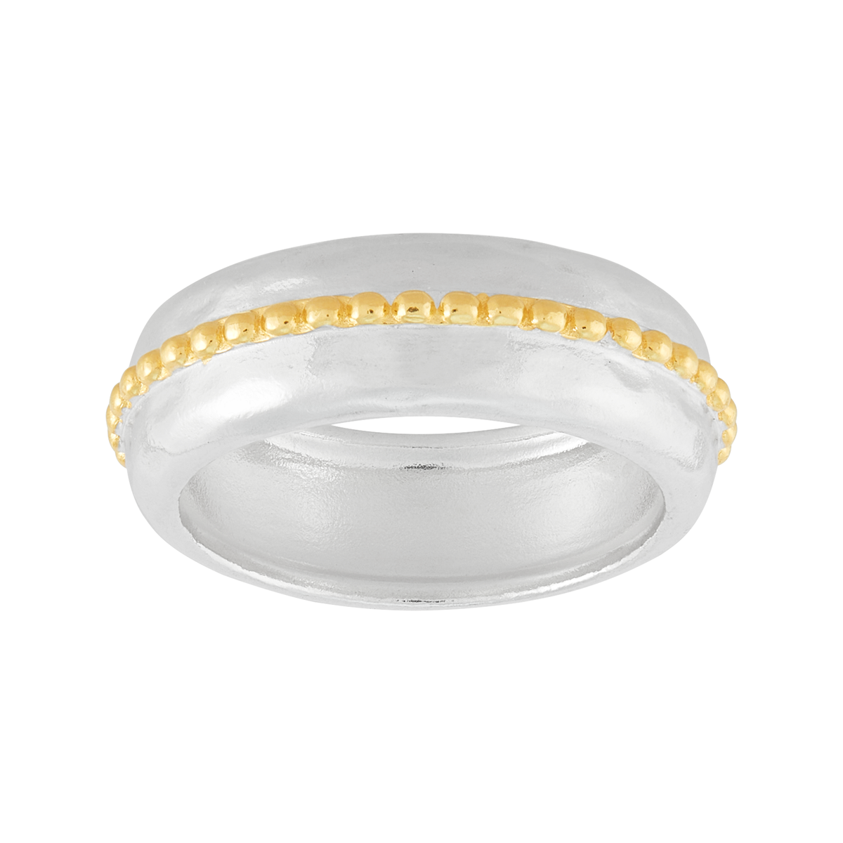 Silpada &#39;Two Stories&#39; Silver with 18K Gold Plating Band Ring: 8