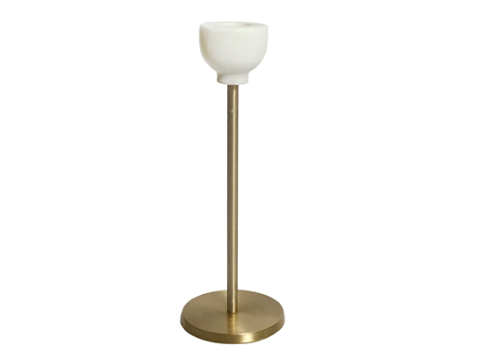 Marble &amp; Brass Candlestick Holder 8&quot;