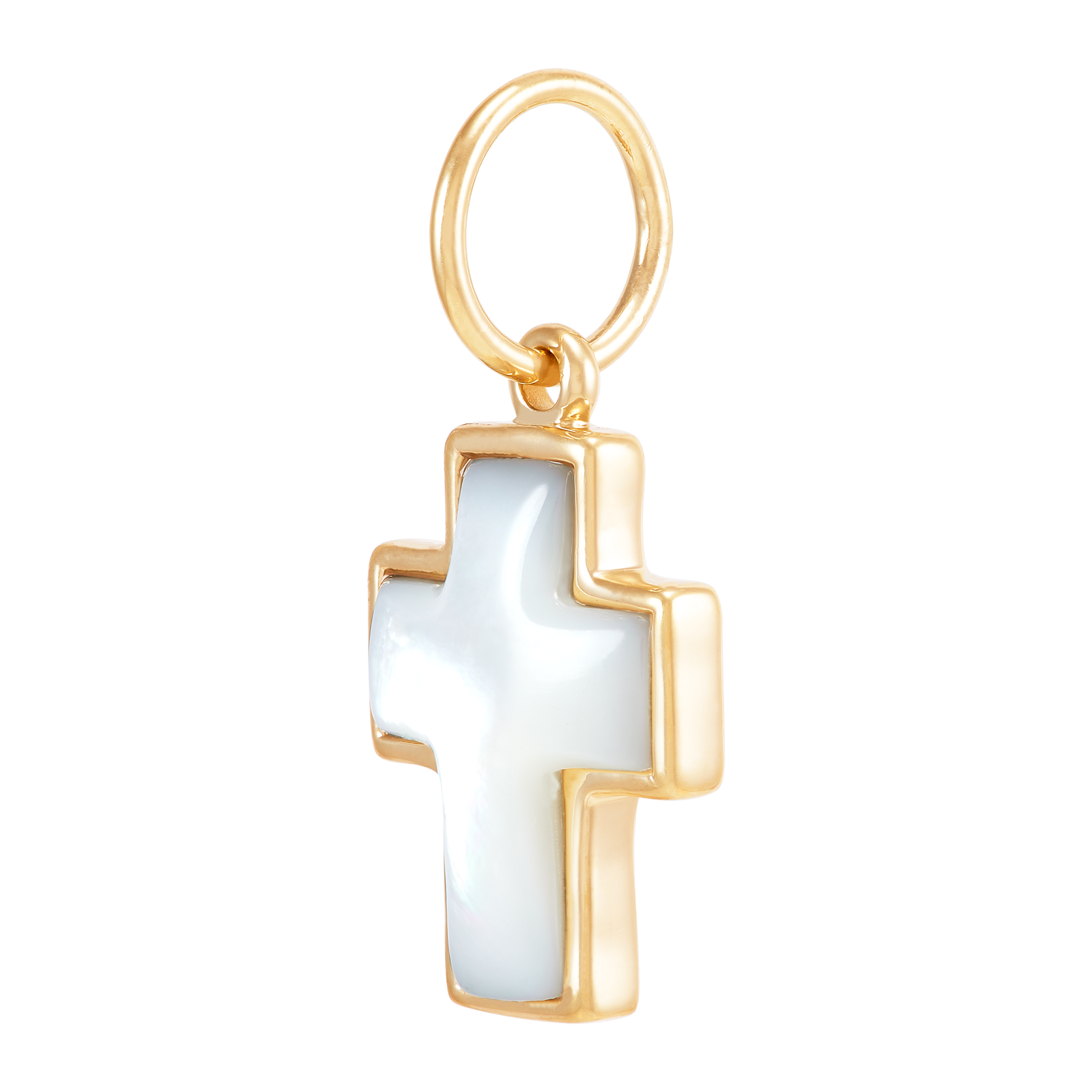 Silpada 'Be Hopeful' Silver with Gold Plating MOP Charm: White