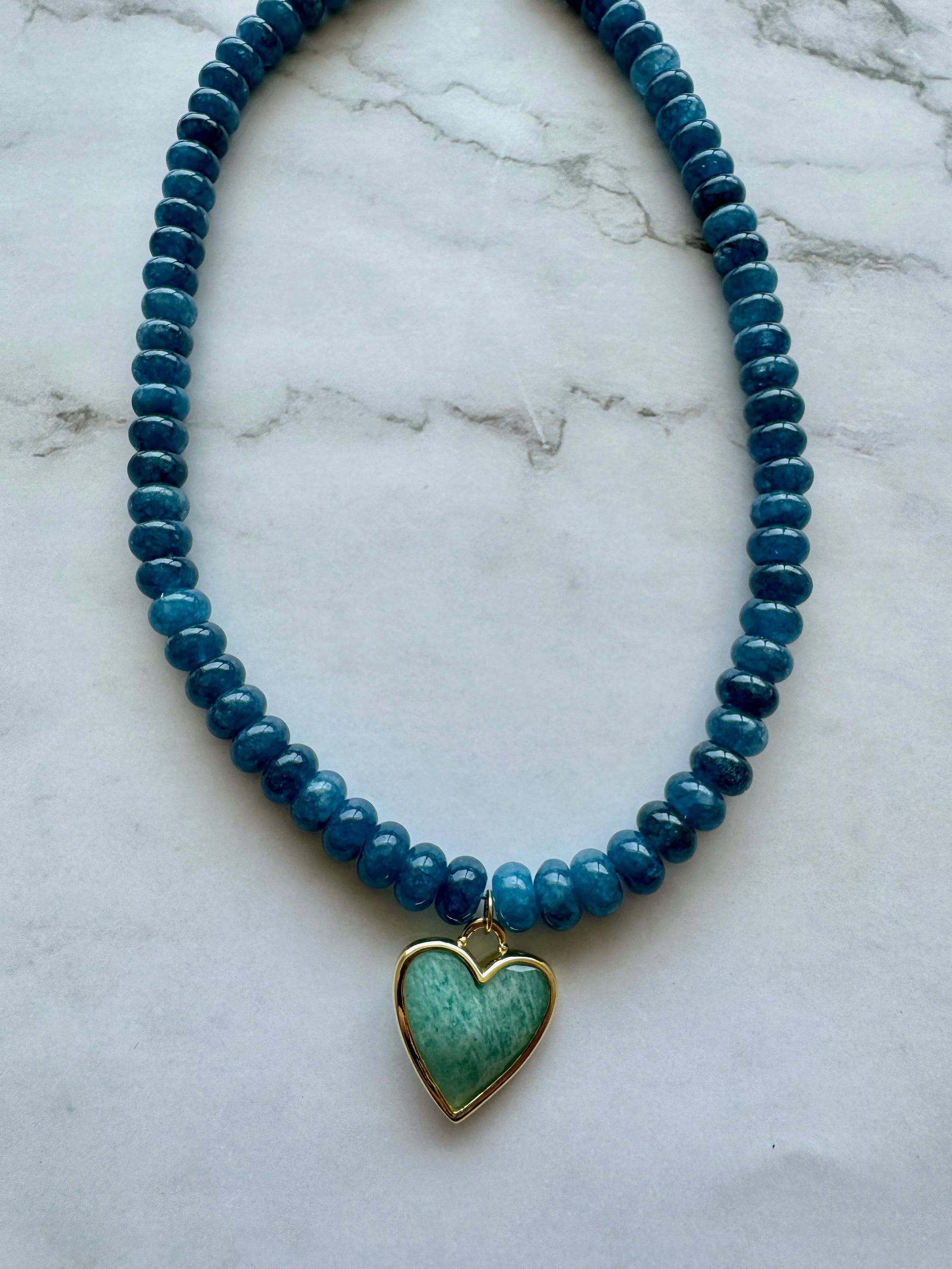 Caia Necklace New Colors Added! : Tourmaline Mix Jade with Red Star Quartz