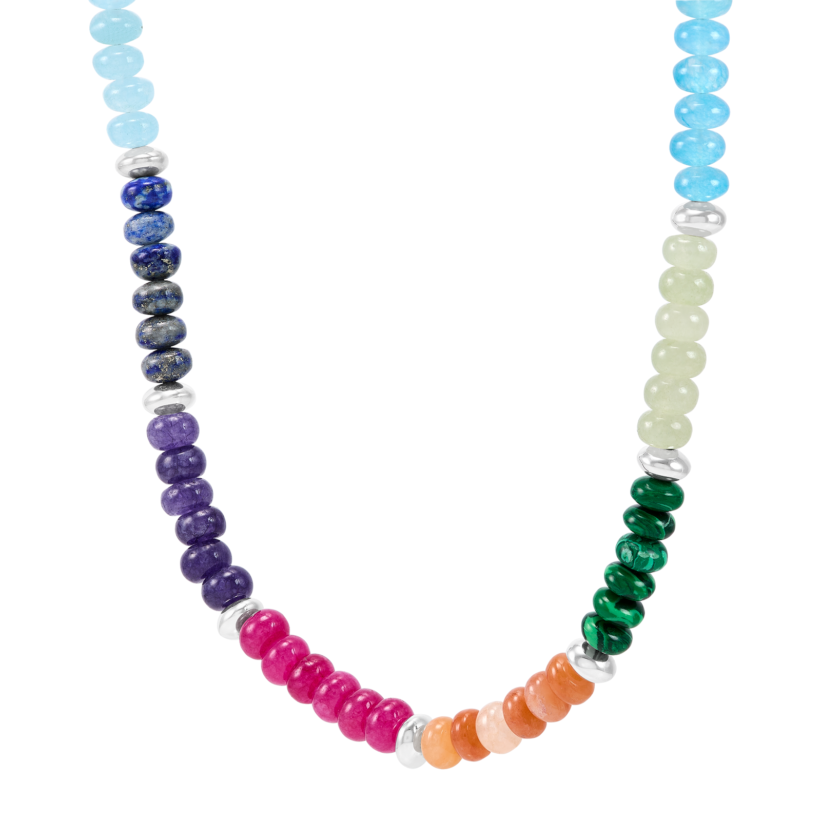 Silpada 'Colored In'  Silver Mixed Stones Beaded Necklace: Blue