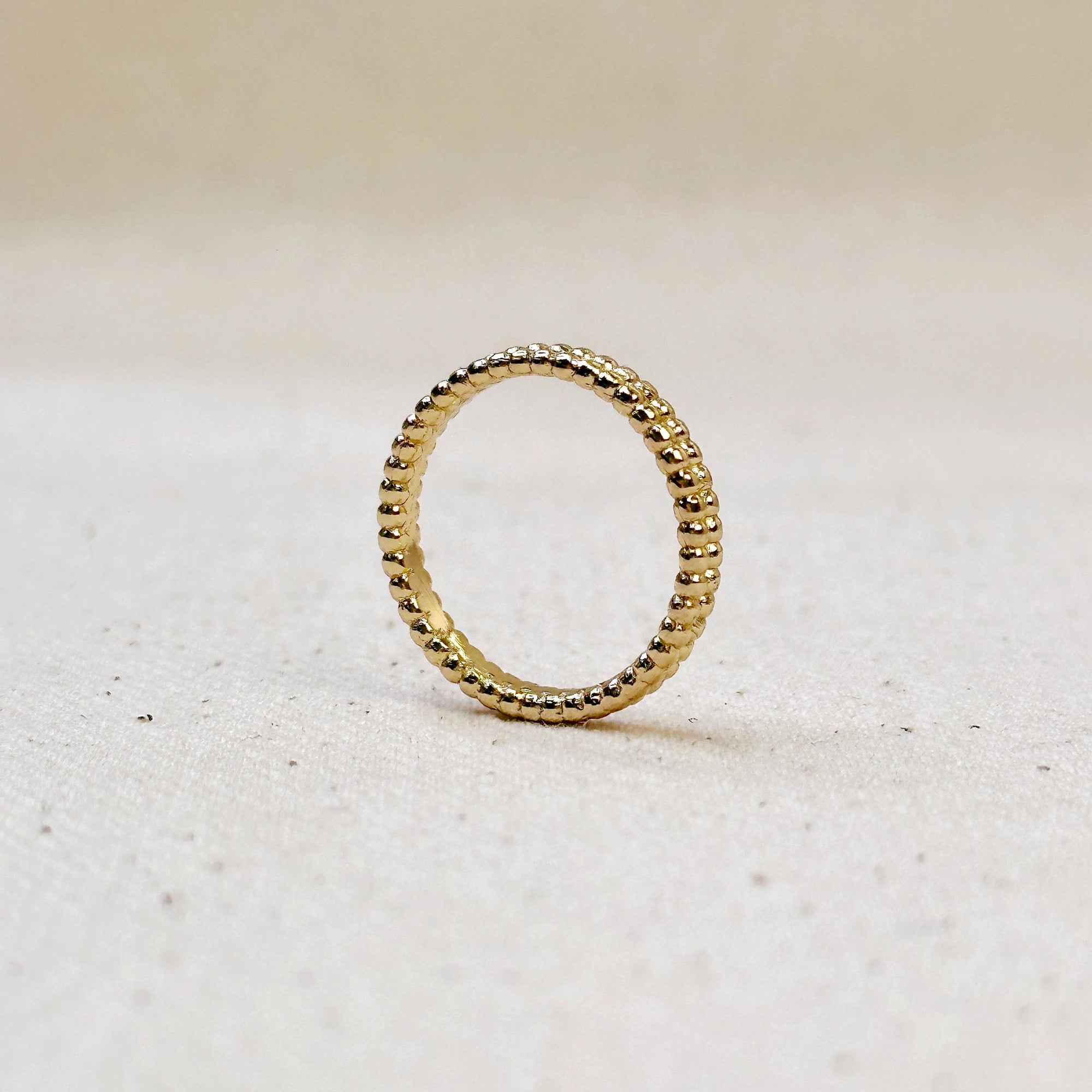 18k Gold Filled Double Beaded Band Ring: 8
