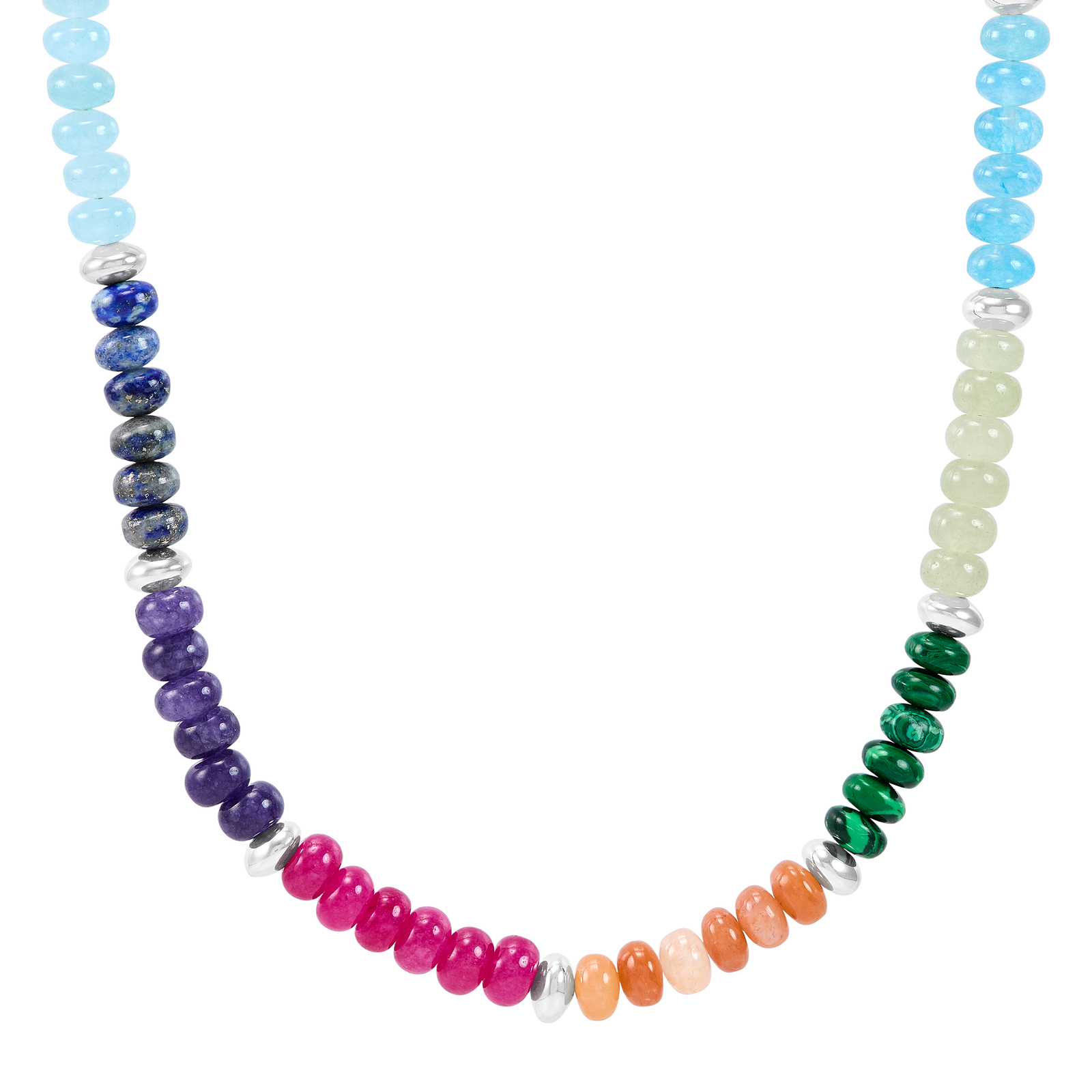 Silpada 'Colored In'  Silver Mixed Stones Beaded Necklace: Blue