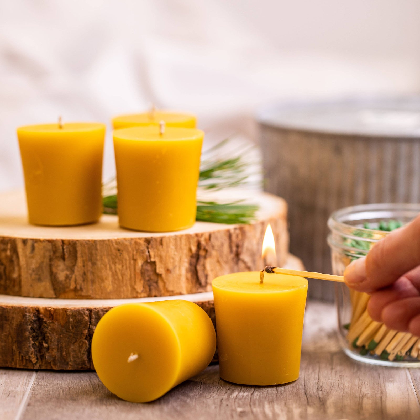 All-Natural Beeswax Votives