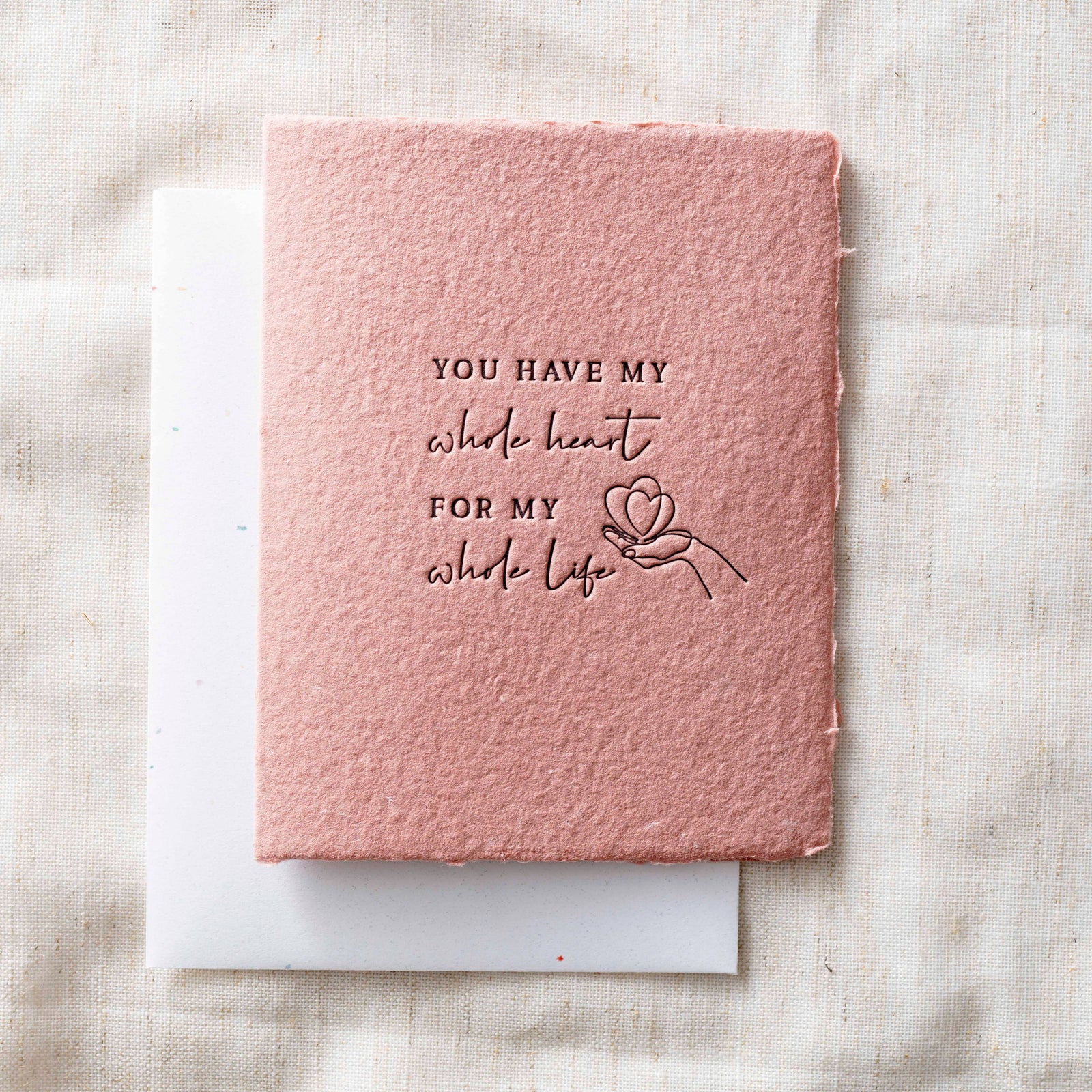 My Whole Heart for My Whole Life | Relationship Greeting Car: Flat A2 Greeting Card. Blank on Back.