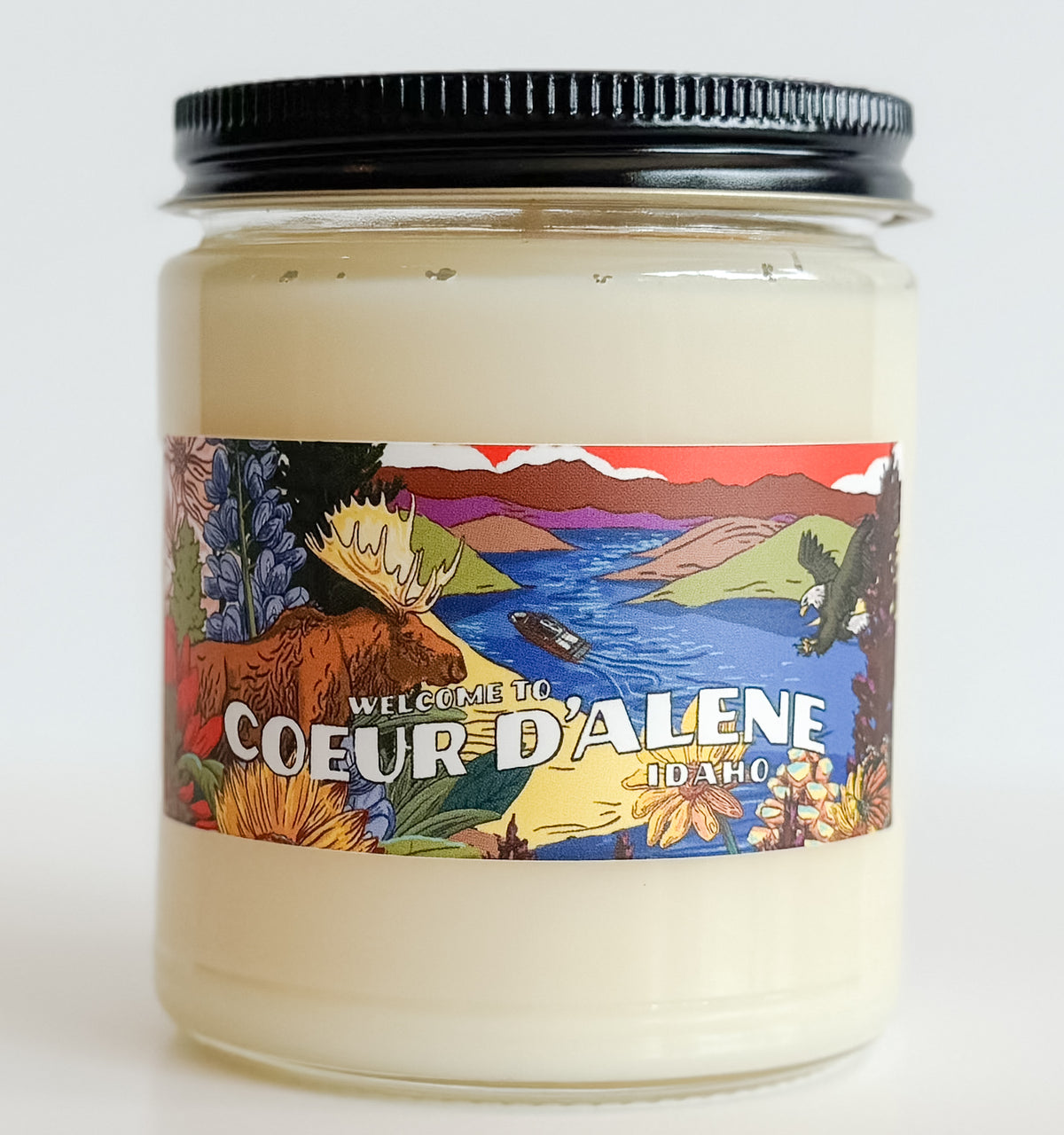 Coeur d&#39;Alene Mural Candle - Label Designed by Brelse Lewis
