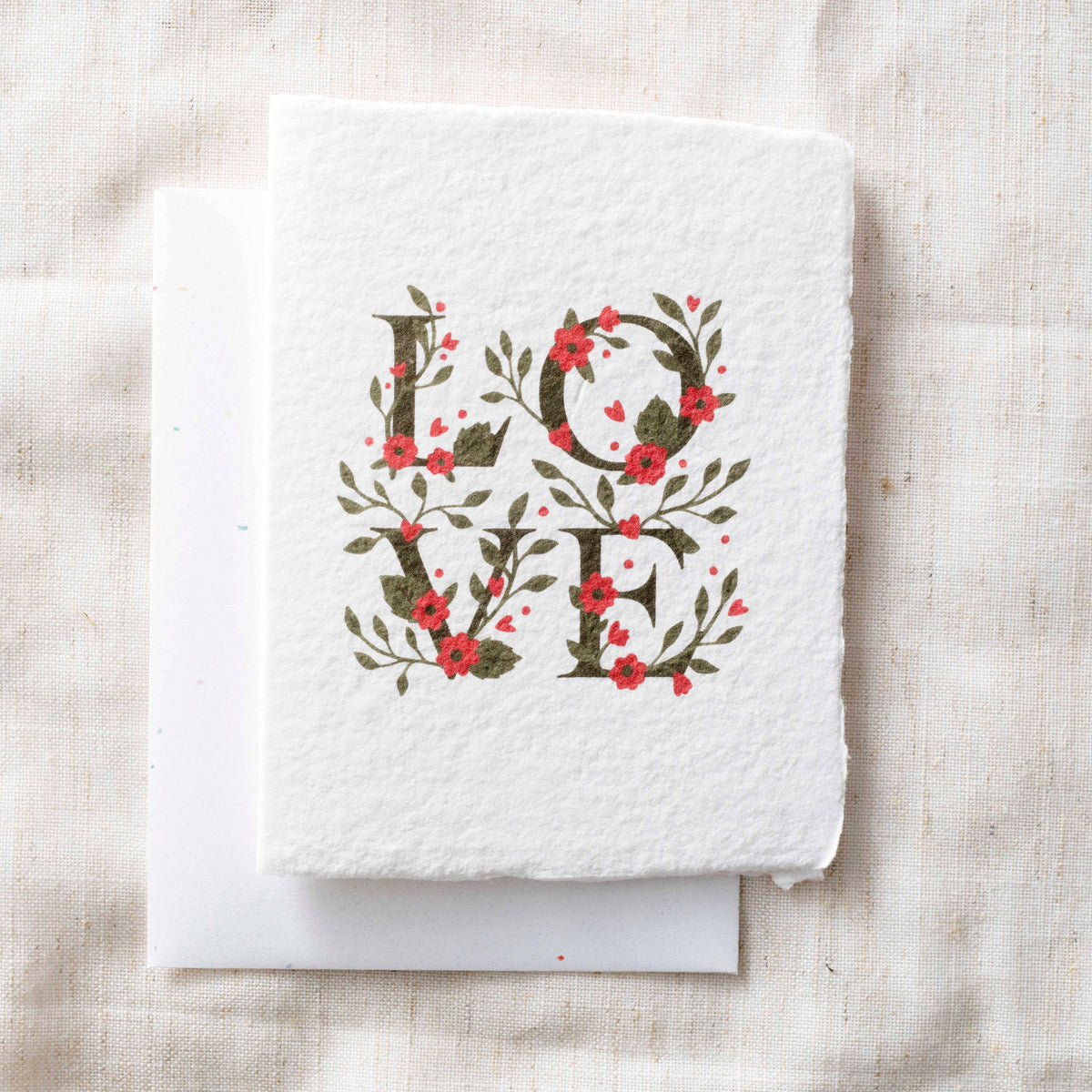 Floral Love Friendship | Eco-Friendly Greeting Card: Flat A2 Greeting Card. Blank on Back.