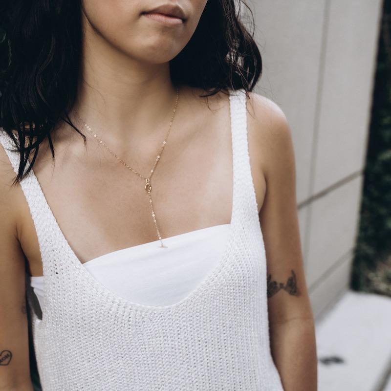 14k Gold Filled Enzo Toggle Drop Necklace