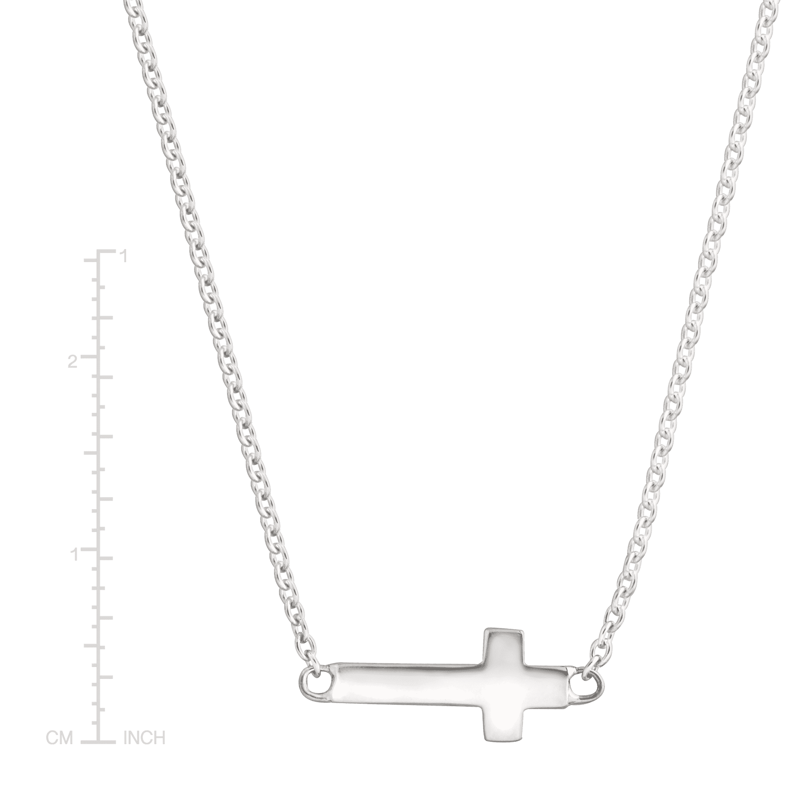 Silpada 'Simplex Cross' Horizontal Cross Necklace in Sterlin: White