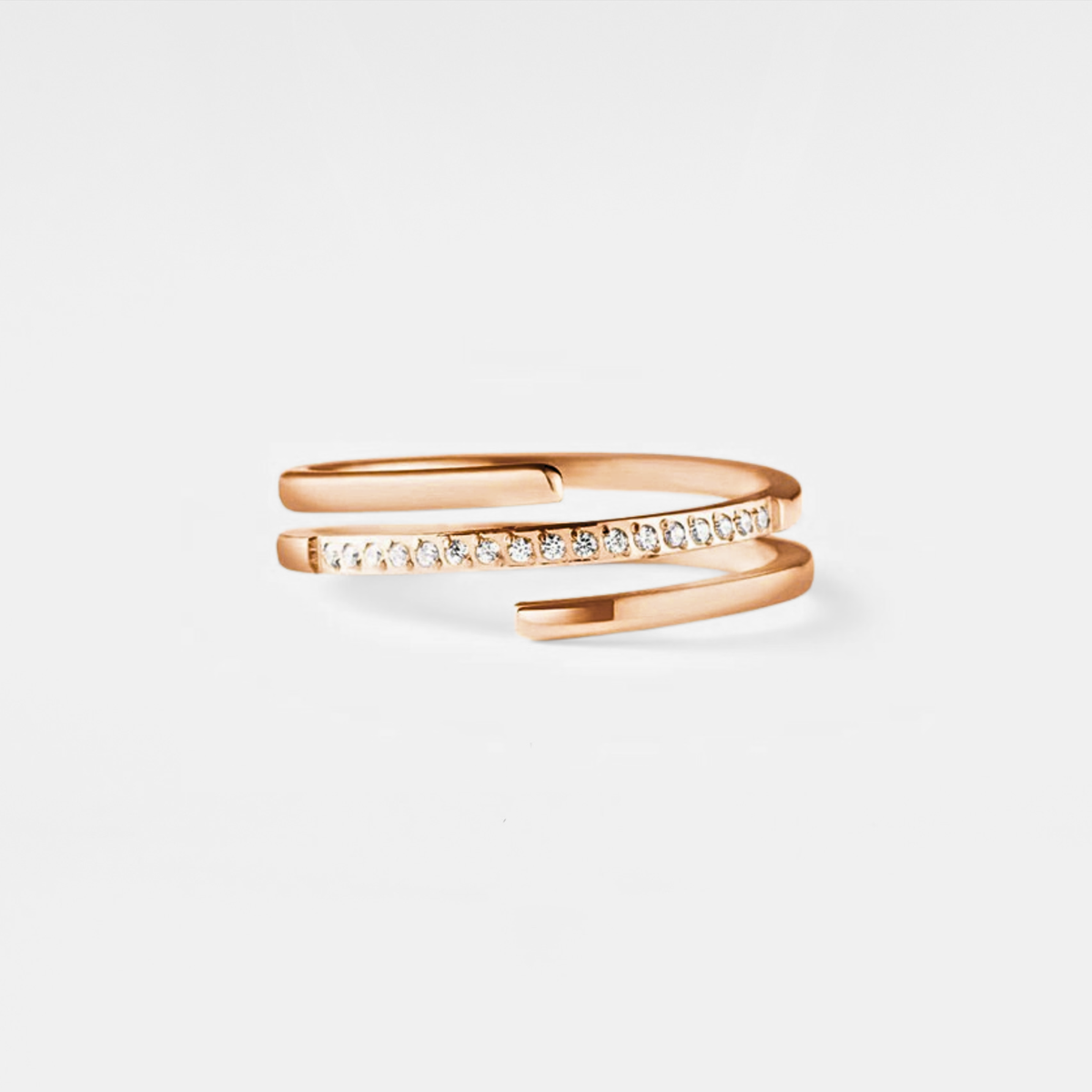 Three Row Stacking Spiral Wrap Ring in 925 Sterling Silver: Silver / 7 US
