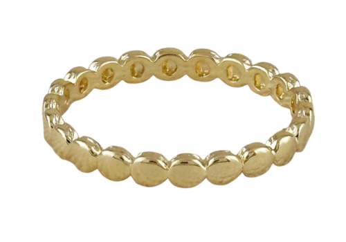 18k Gold Filled Flat Beaded Band Ring