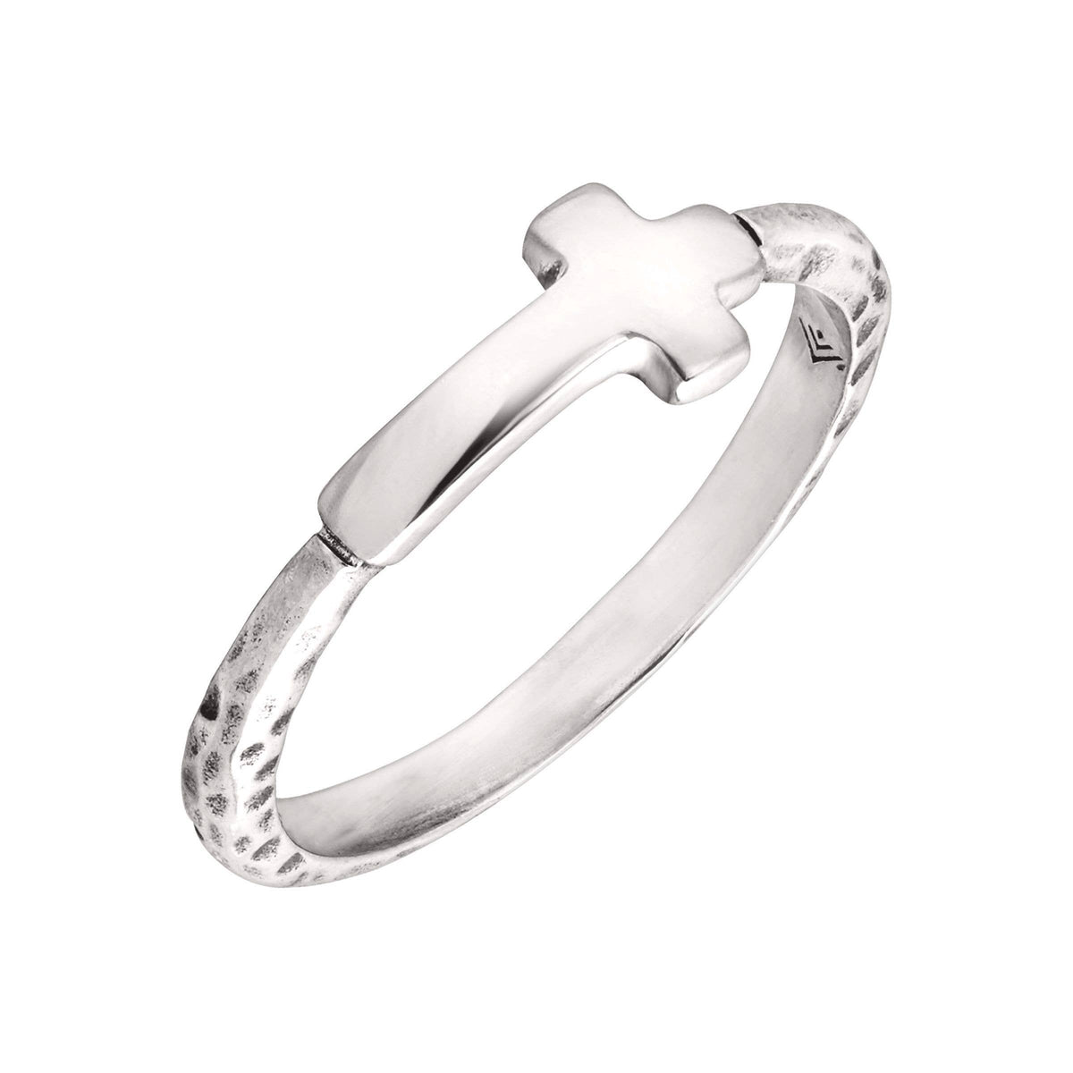 Silpada &#39;Simplex Cross&#39; Textured Ring in Sterling Silver, Si: White / 8