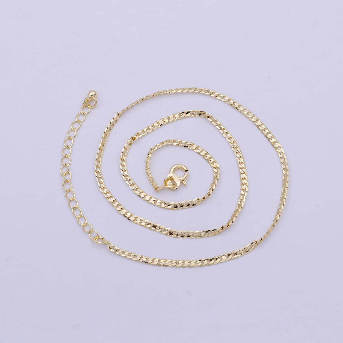 15.4" Dainty Miami Cuban Gold Curb Link Chain Necklace WA829